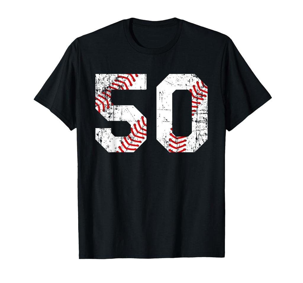 Baseball 50 Jersey Number T-Shirt - Aesthetic Graphic for Adults - T-Shirt, Sweatshirt, Hoodie