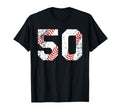 Baseball 50 Jersey Number T-Shirt - Aesthetic Graphic for Adults - T-Shirt, Sweatshirt, Hoodie