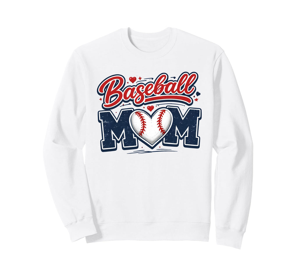 Baseball Mom Baseball Heart Sweatshirt - Minimalist Print for Adults - T-Shirt, Sweatshirt, Hoodie