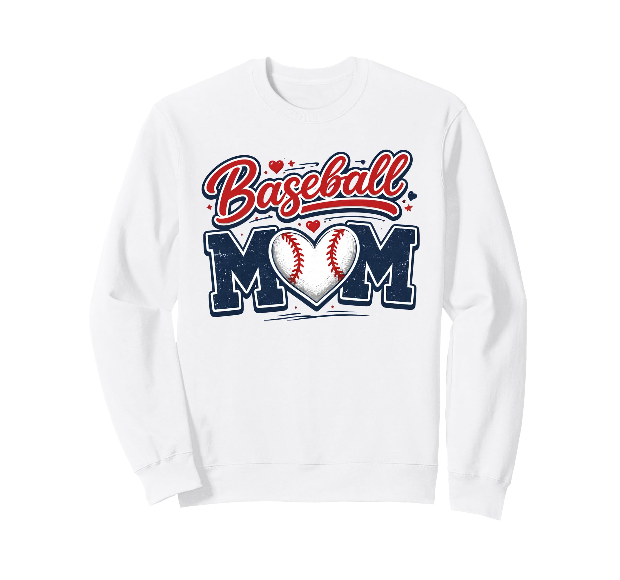 Baseball Mom Baseball Heart Sweatshirt - Minimalist Print for Adults - T-Shirt, Sweatshirt, Hoodie