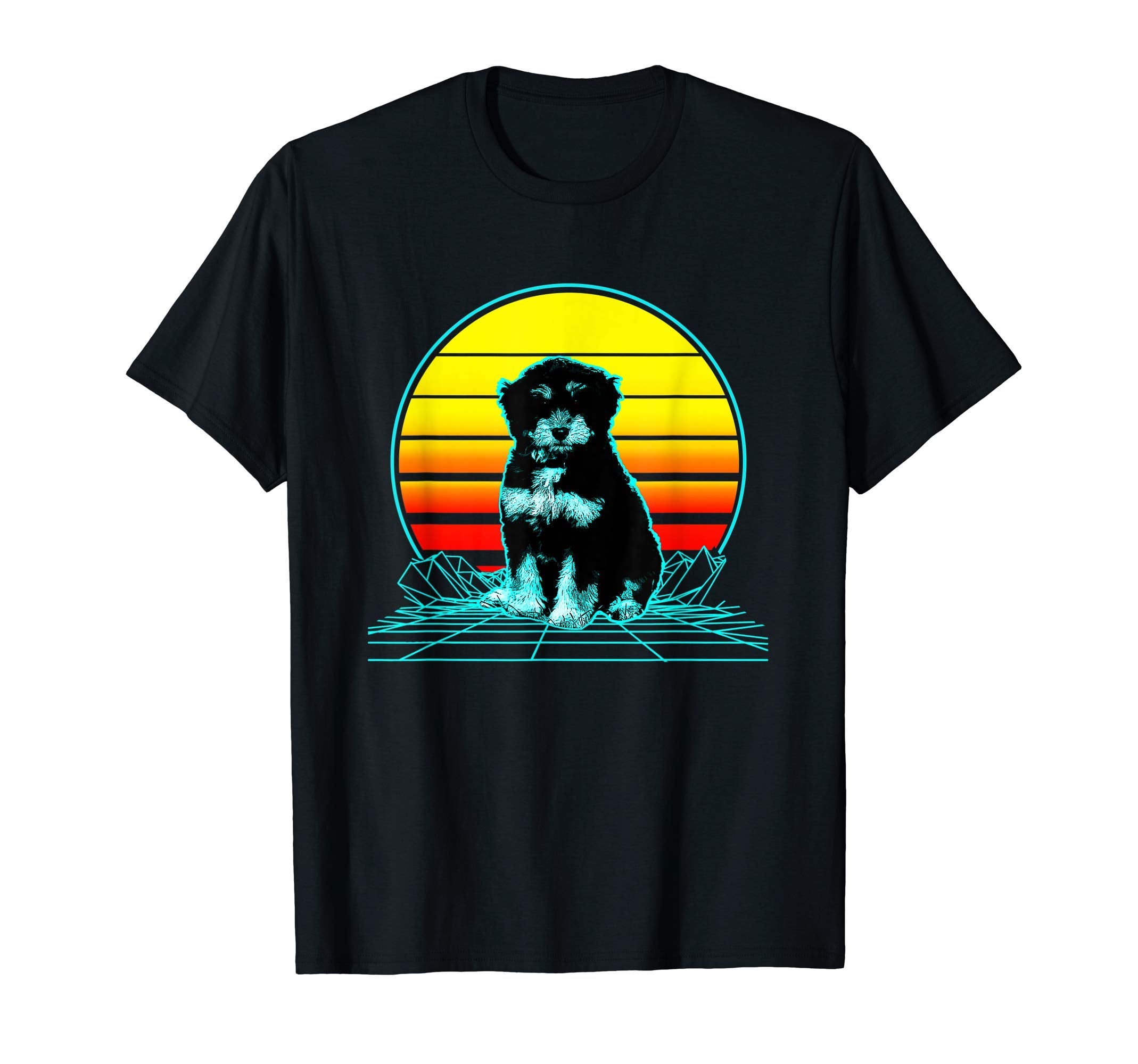 Sunset Aussiedoodle T-Shirt - Fun Novelty Design for Adults - T-Shirt, Sweatshirt, Hoodie