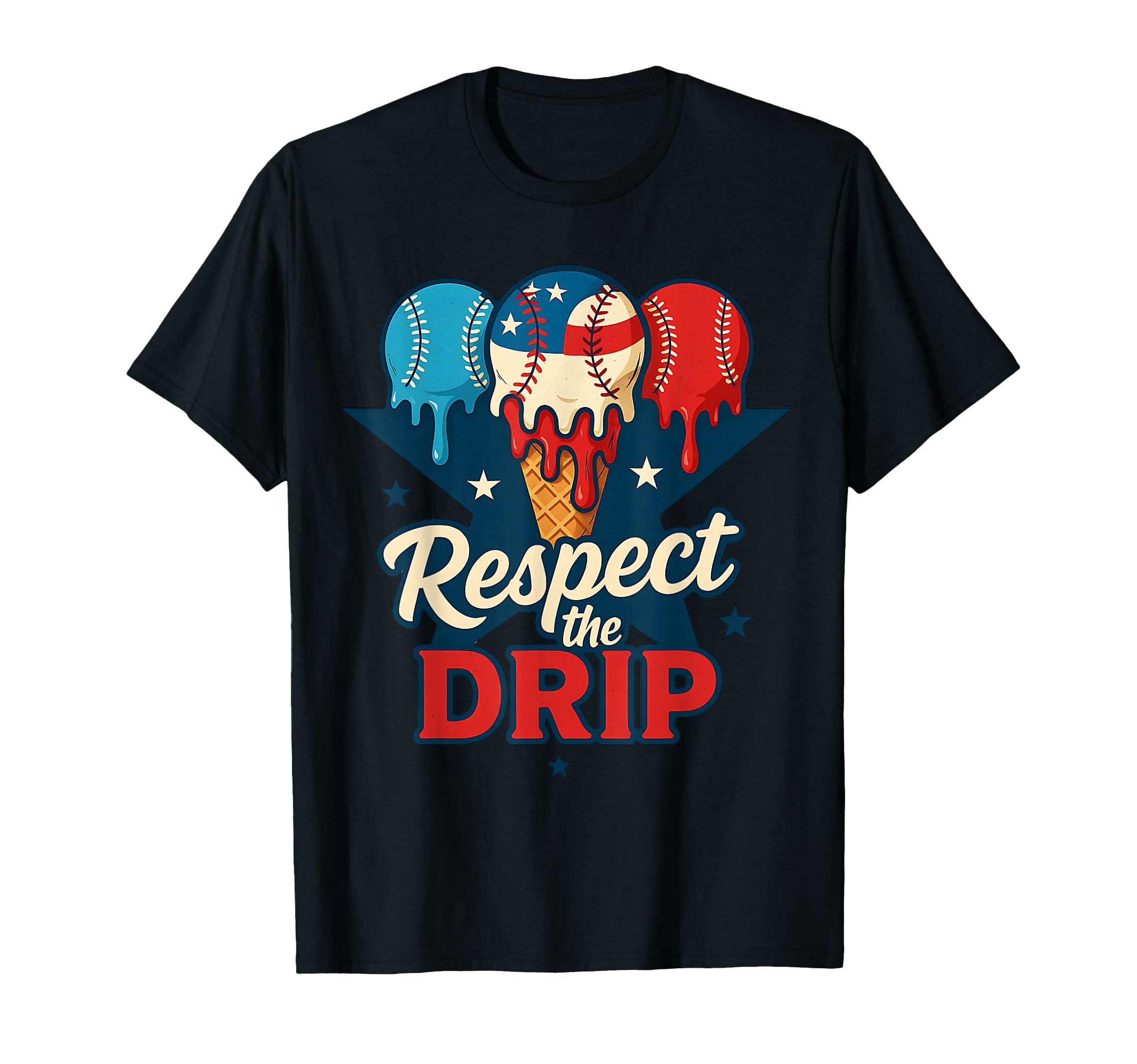 Baseball Respect Drip 4Th July Ice T-Shirt - Aesthetic Graphic Unisex - T-Shirt, Sweatshirt, Hoodie