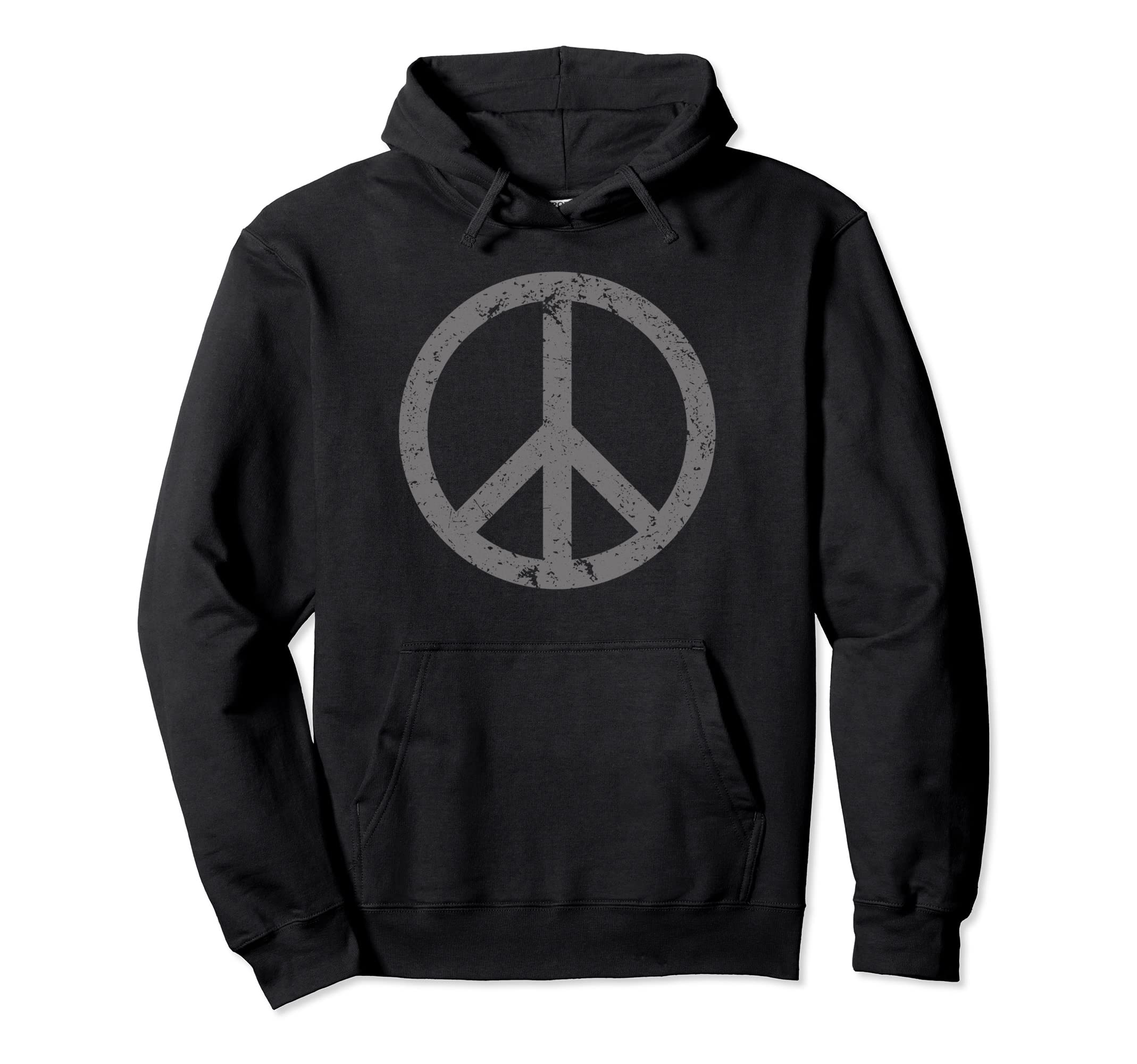 Peace Sign Distressed Hoodie - Fun Novelty Design Unisex - T-Shirt, Sweatshirt, Hoodie