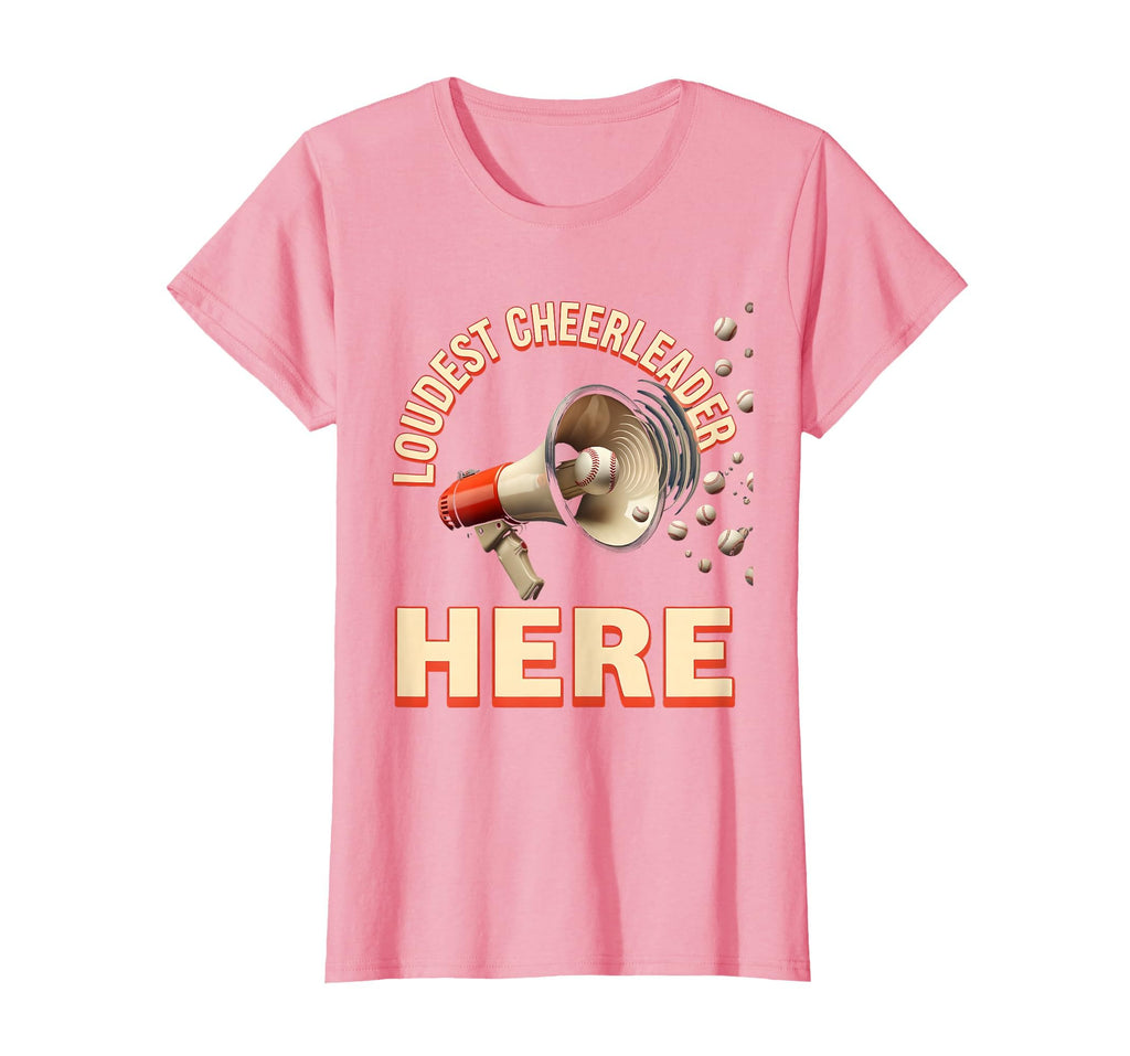 Loudest Cheerleader Here Baseball Mom T-Shirt - Aesthetic Graphic Unisex - T-Shirt, Sweatshirt, Hoodie