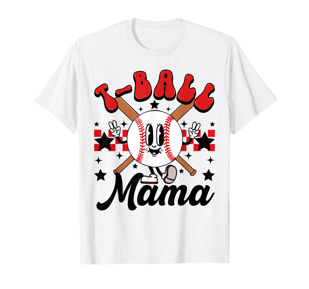 Groovy T Ball Mama Ball Mom T-Shirt - Custom Art Print for Adults - T-Shirt, Sweatshirt, Hoodie