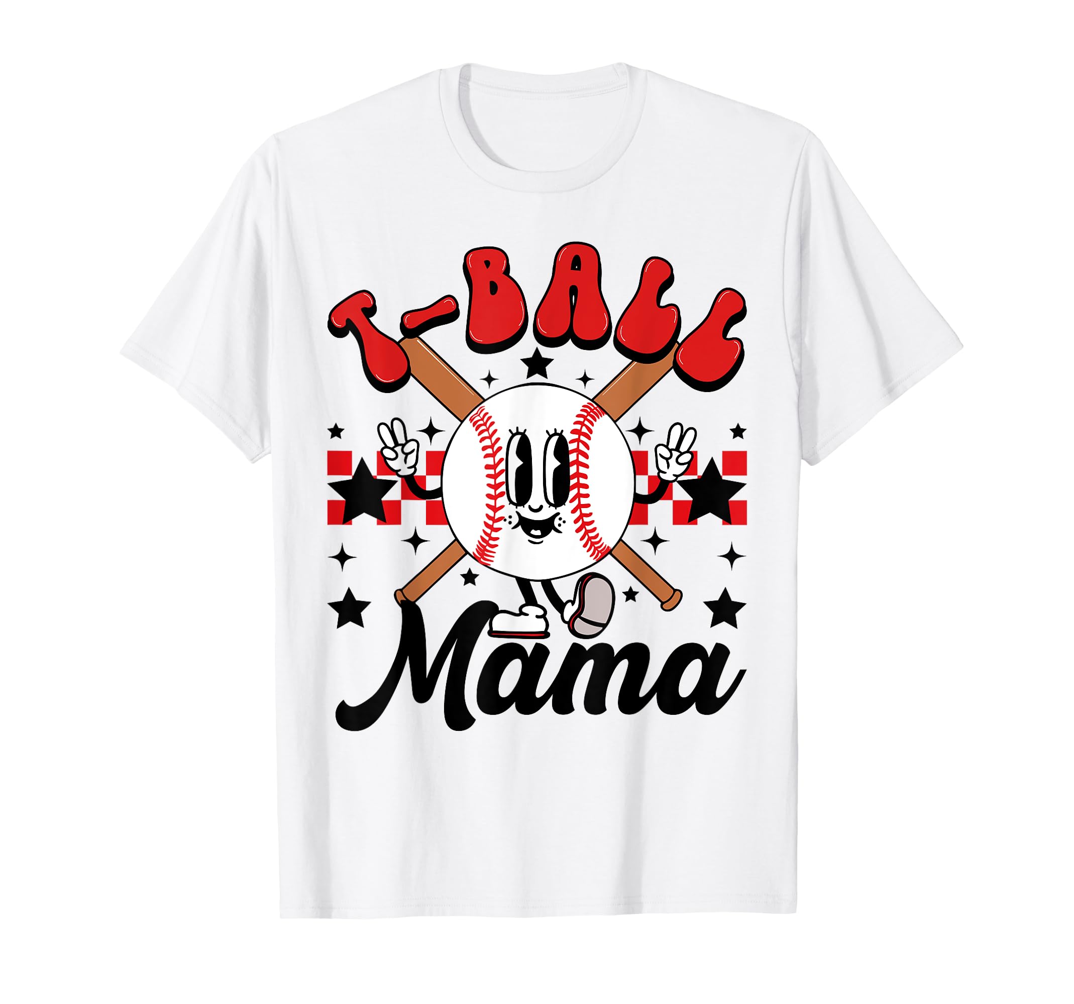 Groovy T Ball Mama Ball Mom T-Shirt - Custom Art Print for Adults - T-Shirt, Sweatshirt, Hoodie