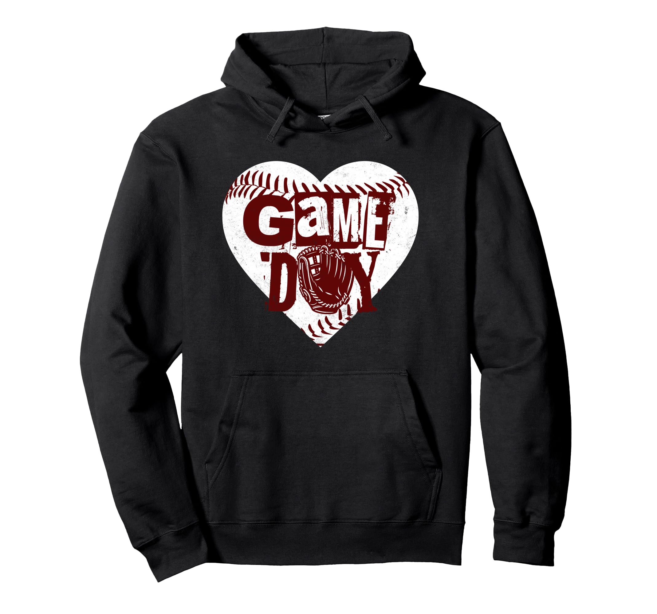 Grunge Baseball Heart Softball Mom Game Day Hoodie - Novelty Apparel Unisex - T-Shirt, Sweatshirt, Hoodie