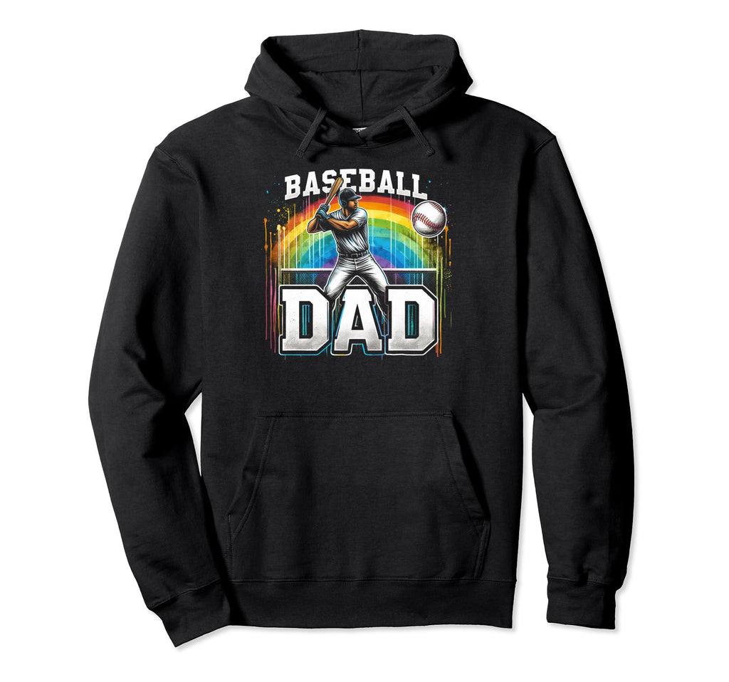 Baseball Dad Fathers Day Hoodie - Graphic Print Men Women - T-Shirt, Sweatshirt, Hoodie