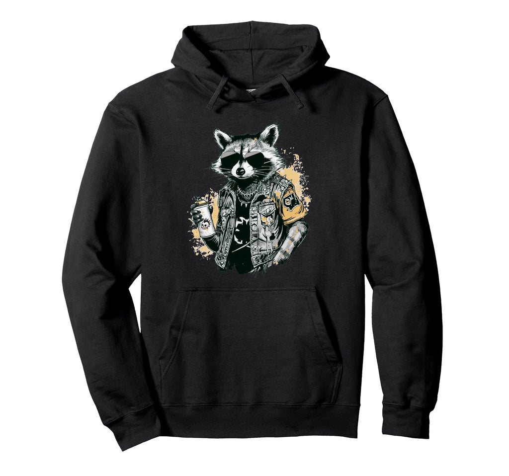 Grunge Rock Trash Panda Punk Hoodie - Casual Everyday Wear Men Women - T-Shirt, Sweatshirt, Hoodie