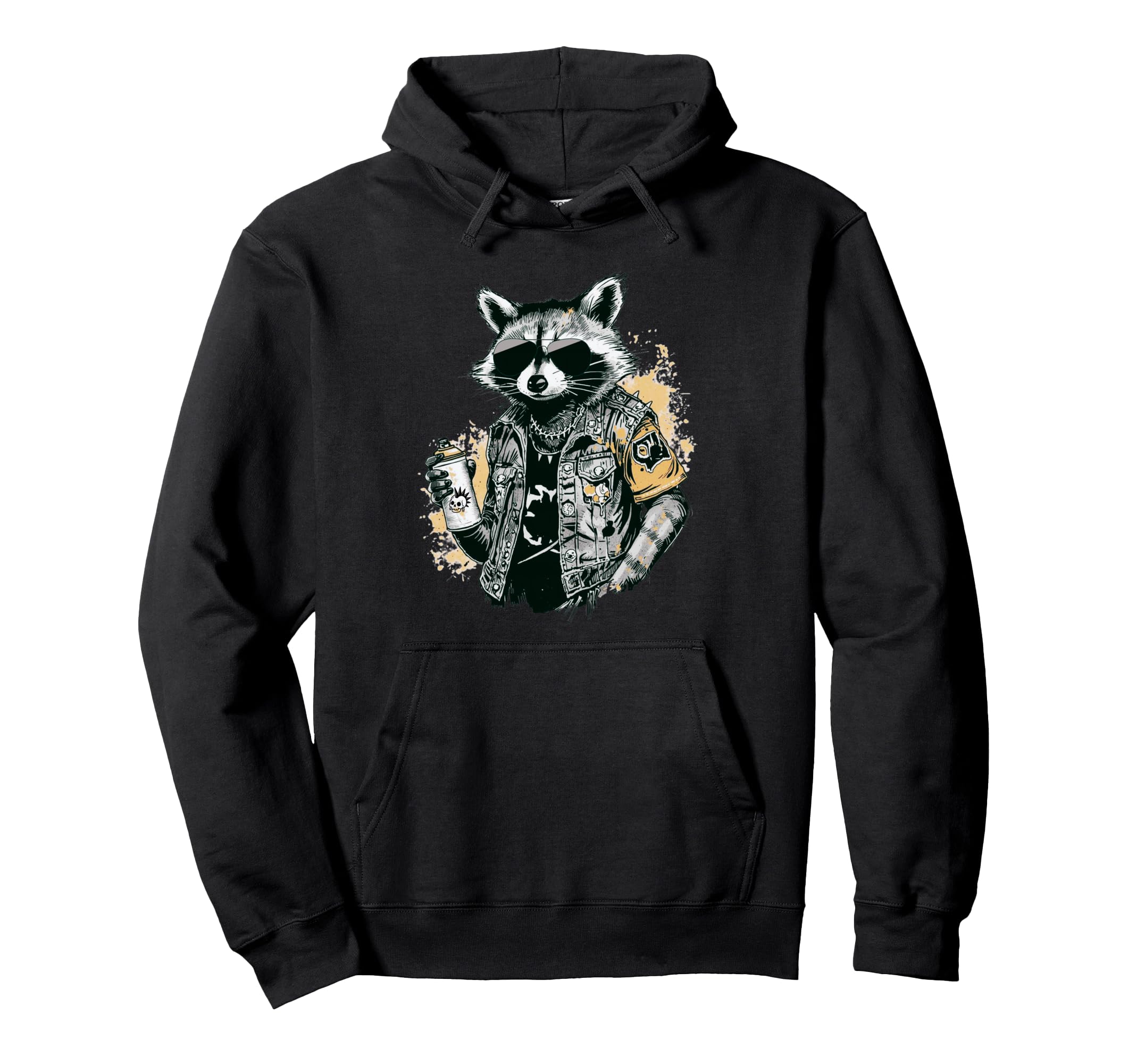 Grunge Rock Trash Panda Punk Hoodie - Casual Everyday Wear Men Women - T-Shirt, Sweatshirt, Hoodie