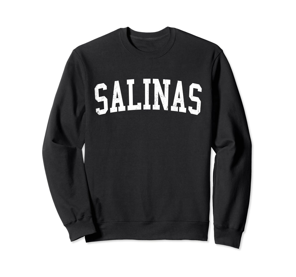 Salinas Ca Distressed White Varsity Sweatshirt - Trendy Graphic Men Women - T-Shirt, Sweatshirt, Hoodie