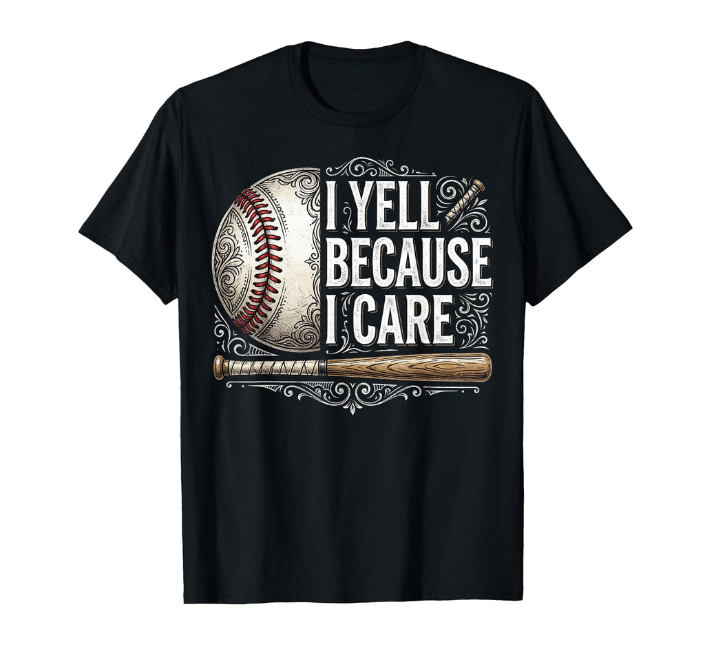 Coach Dad Mom Yell Because I Care T-Shirt - Minimalist Print Men Women - T-Shirt, Sweatshirt, Hoodie