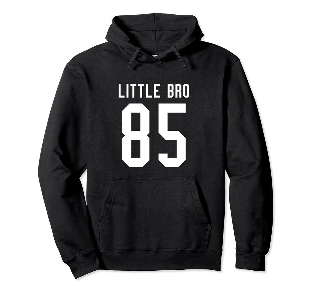 Number 85 Little Bro Biggest Fan Hoodie - Minimalist Print for Adults - T-Shirt, Sweatshirt, Hoodie