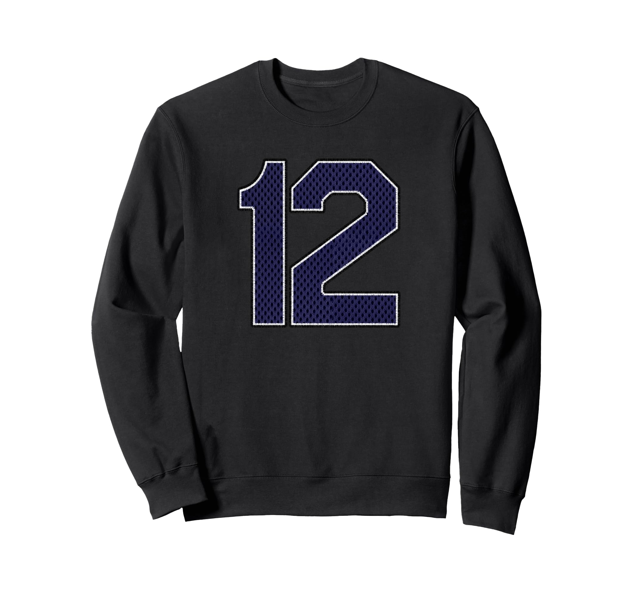 Navy Number 12 Athlete Sports Jersey Sweatshirt - Unique Graphic Unisex - T-Shirt, Sweatshirt, Hoodie