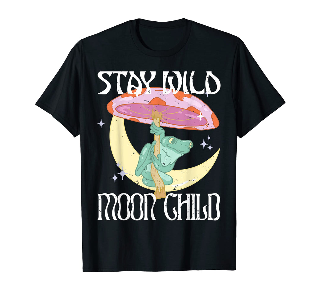 Stay Wild Moon Child Frog Peace Love T-Shirt - Custom Art Print Unisex - T-Shirt, Sweatshirt, Hoodie