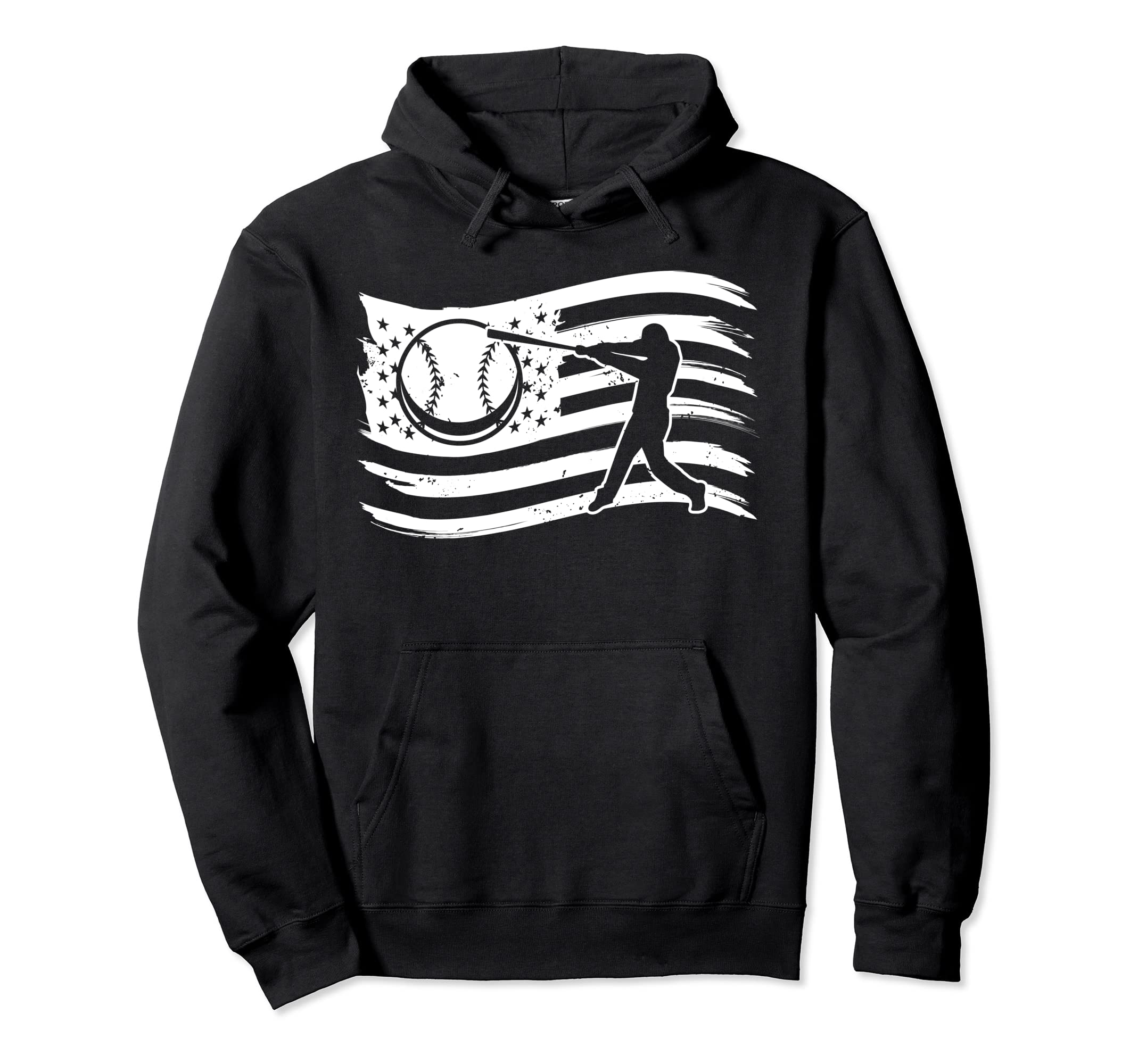 American Flag Baseball Lover Baseball Hoodie - Unique Graphic Men Women - T-Shirt, Sweatshirt, Hoodie
