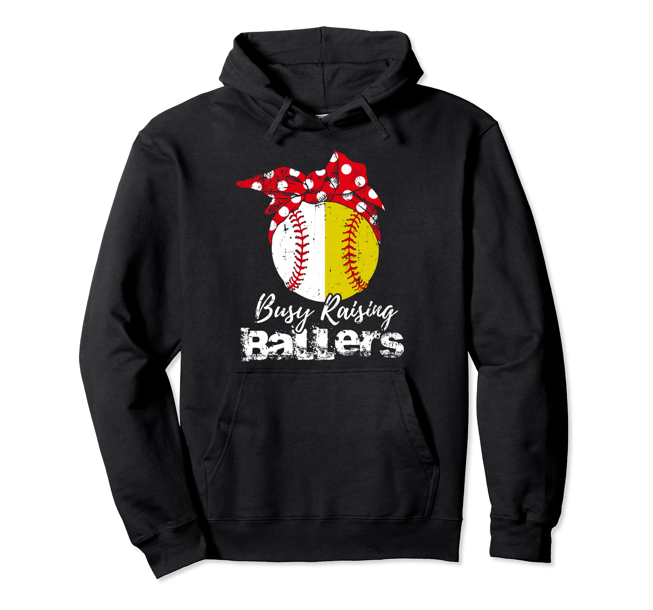 Busy Raising Ballers Softball Baseball Hoodie - Unique Graphic Unisex - T-Shirt, Sweatshirt, Hoodie