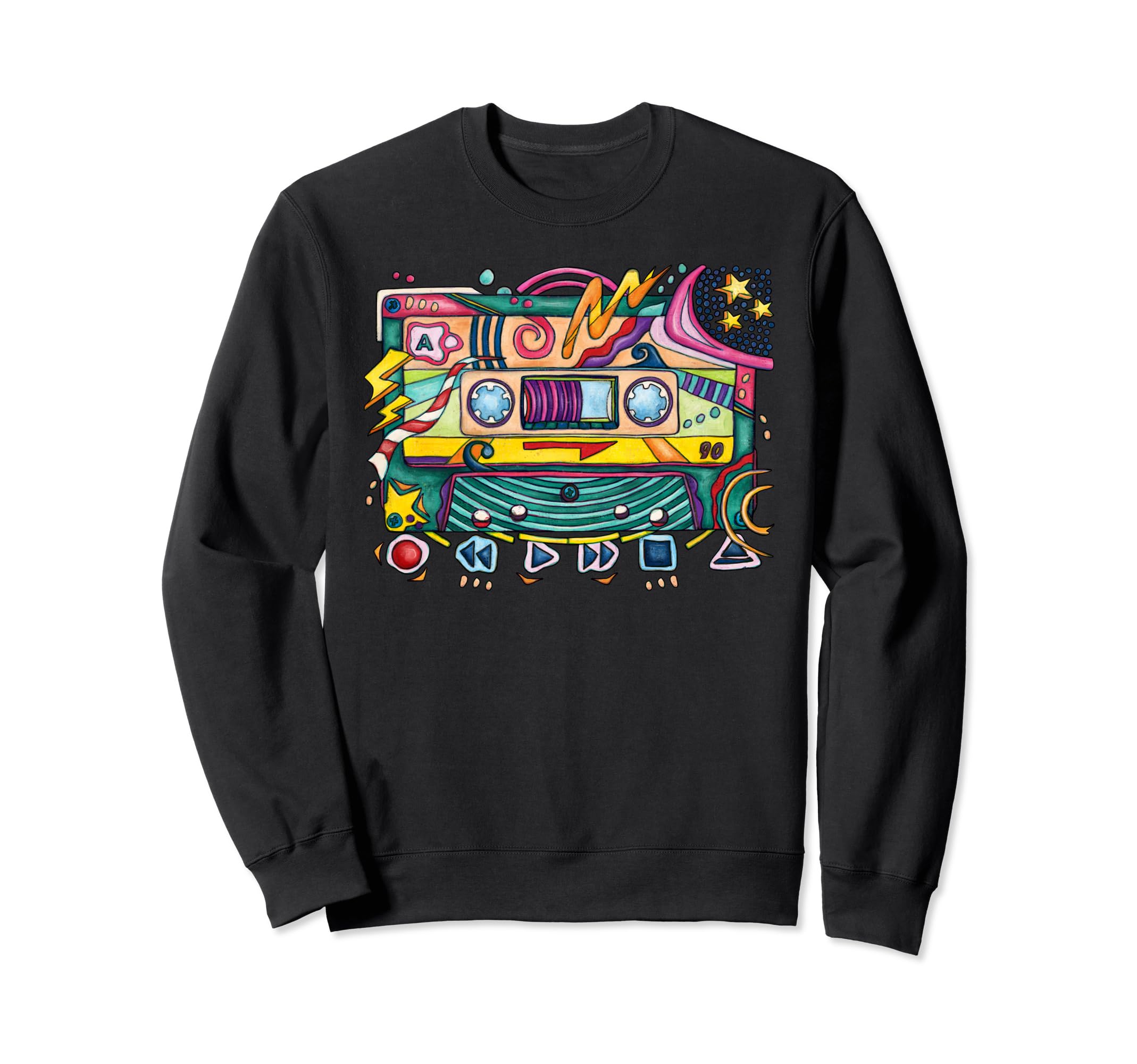 80S Cassette Tape Music Mixtape Sweatshirt - Fun Novelty Design for Adults - T-Shirt, Sweatshirt, Hoodie