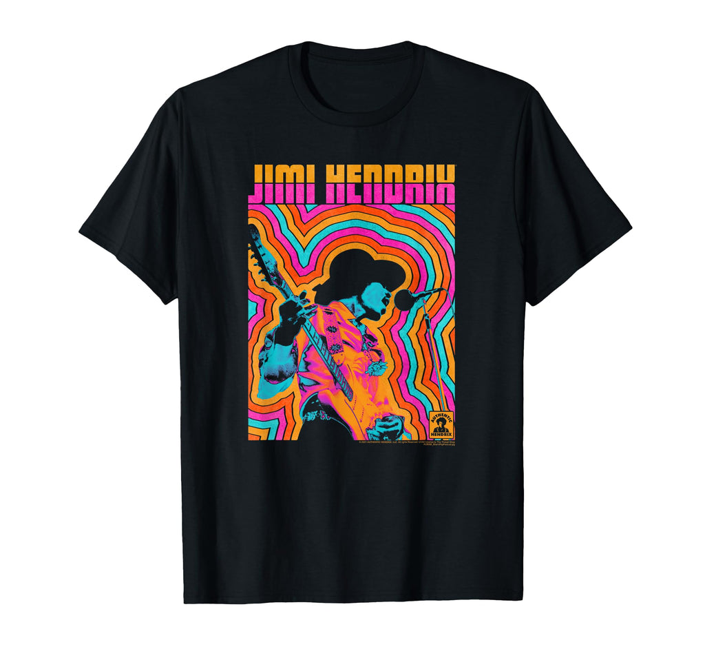 Jimi Hendrix Colorful Vibe Lines T-Shirt - Graphic Print Unisex - T-Shirt, Sweatshirt, Hoodie
