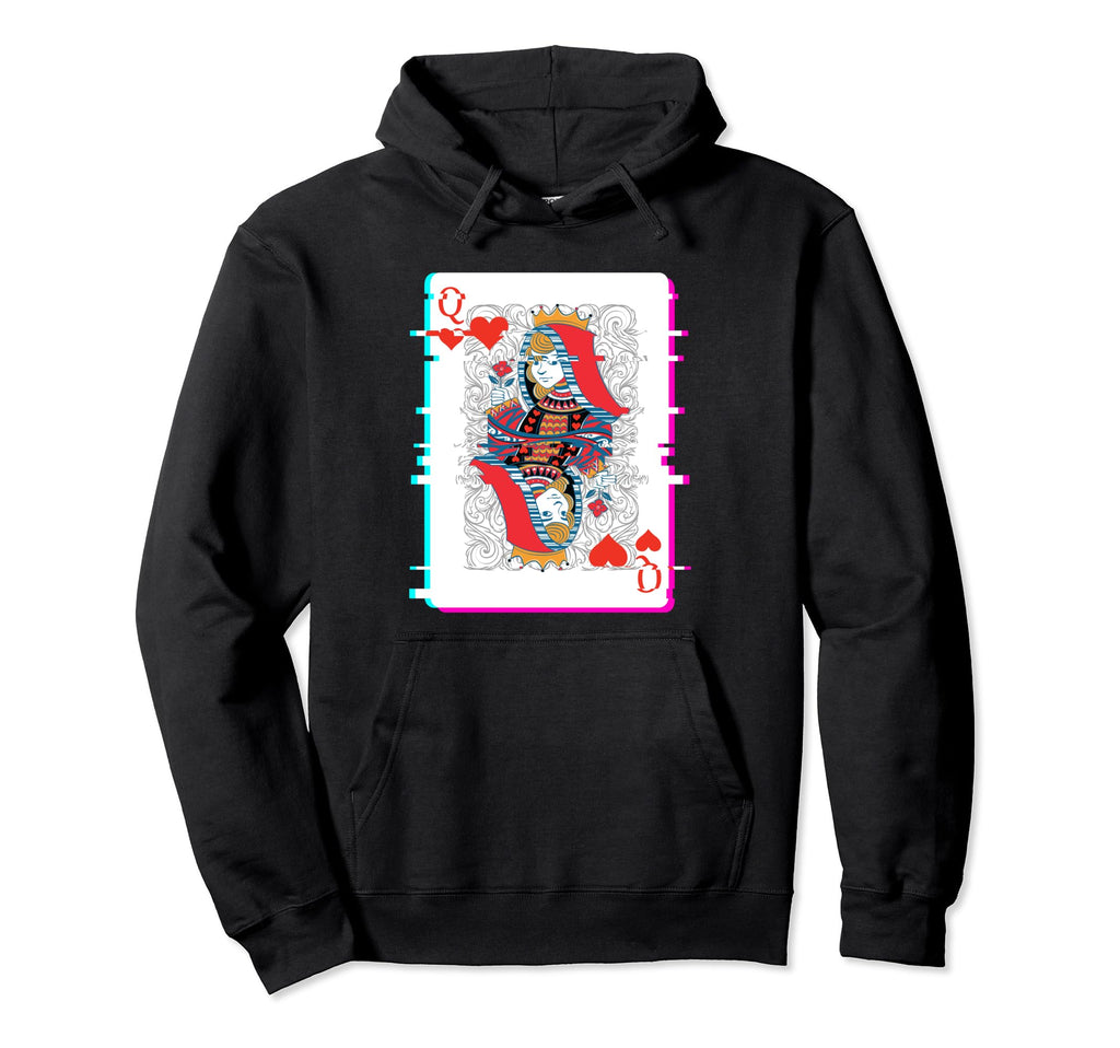 Vaporwave Checkers Glitch Poker Playing Hoodie - Custom Art Print Unisex - T-Shirt, Sweatshirt, Hoodie