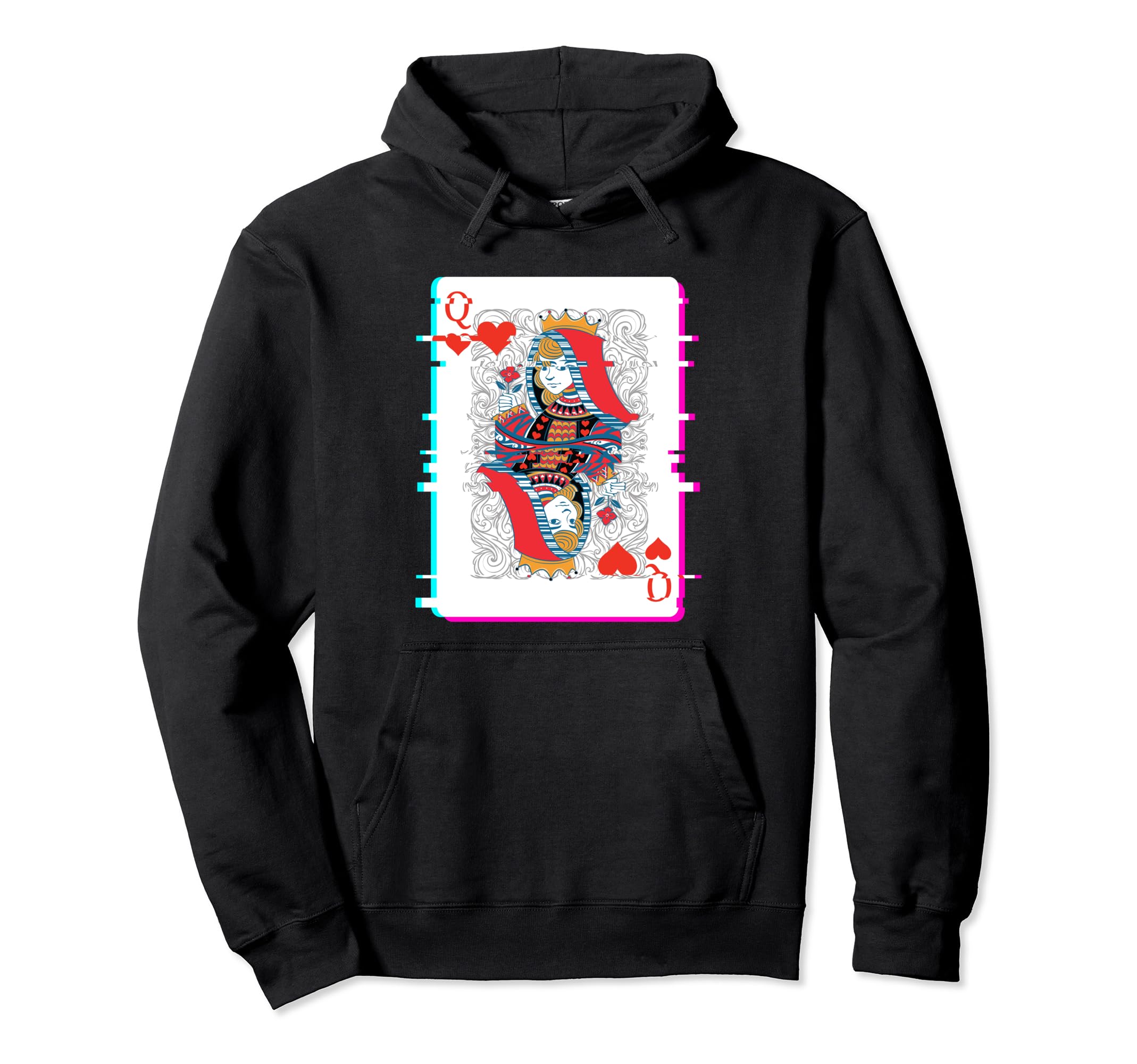 Vaporwave Checkers Glitch Poker Playing Hoodie - Custom Art Print Unisex - T-Shirt, Sweatshirt, Hoodie
