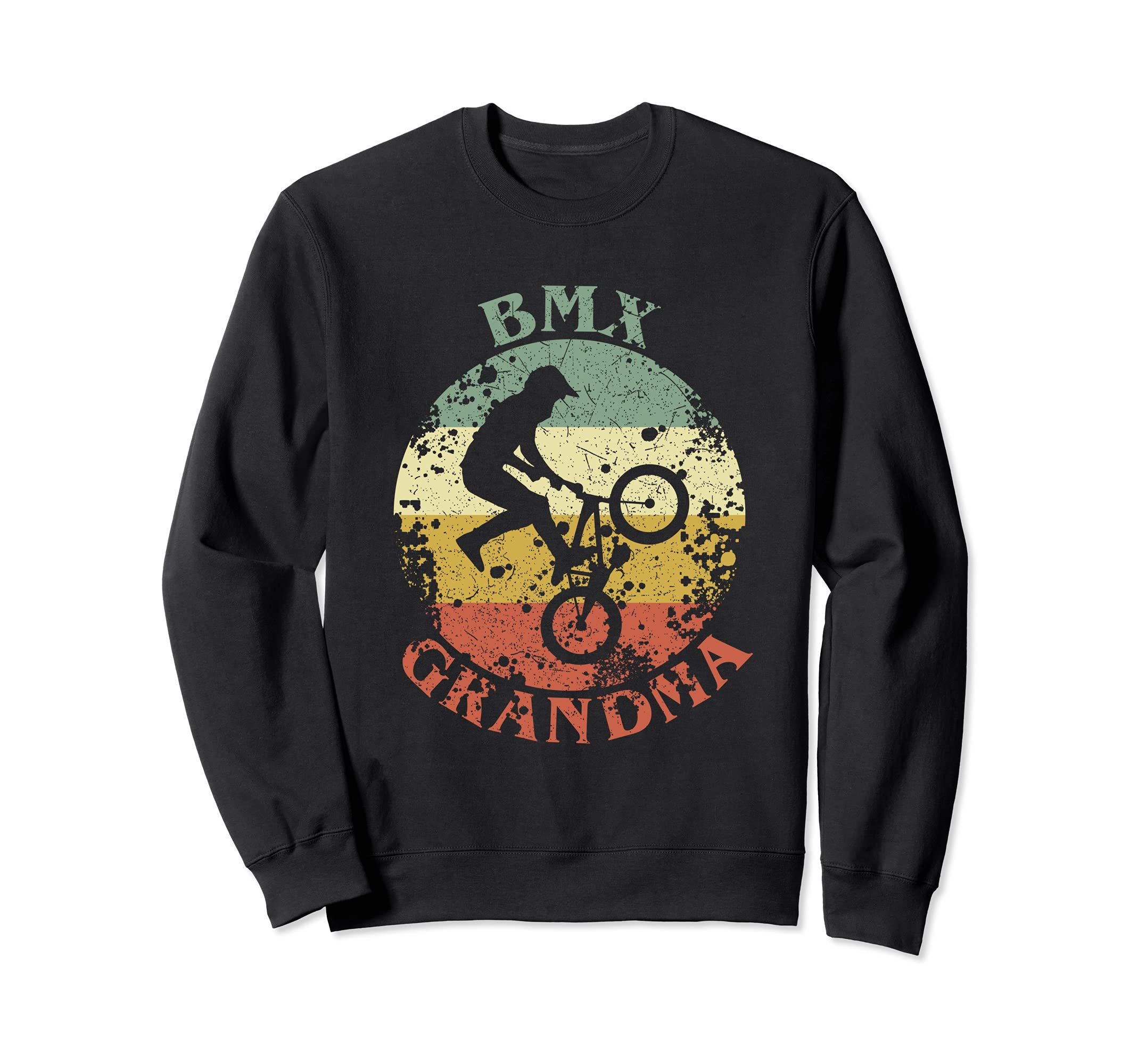 Bmx Grandma Distressed Bmx Rider Sweatshirt - Custom Art Print Men Women - T-Shirt, Sweatshirt, Hoodie