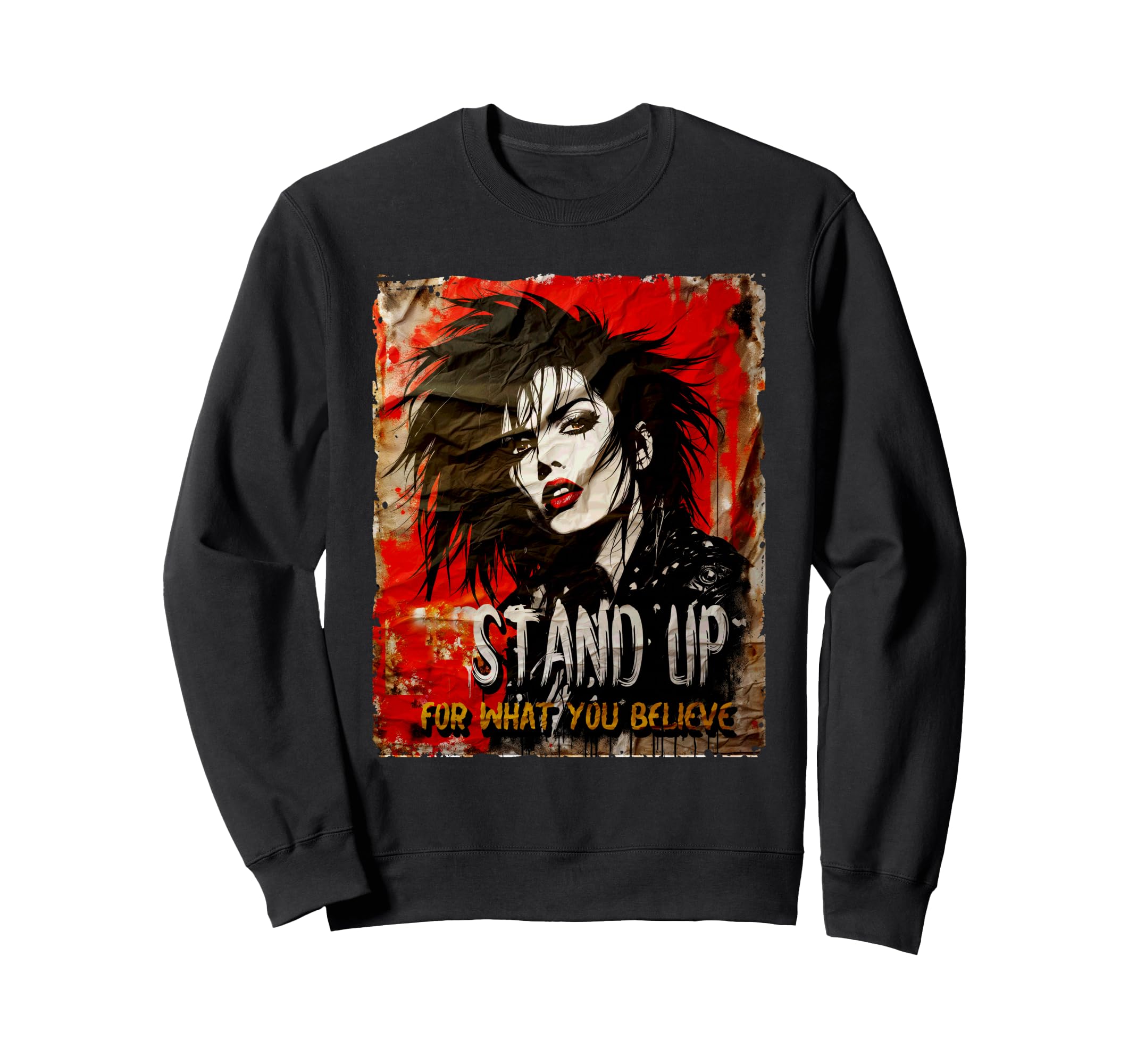 Punk 90S Grunge Distressed Street Sweatshirt - Casual Everyday Wear Unisex - T-Shirt, Sweatshirt, Hoodie