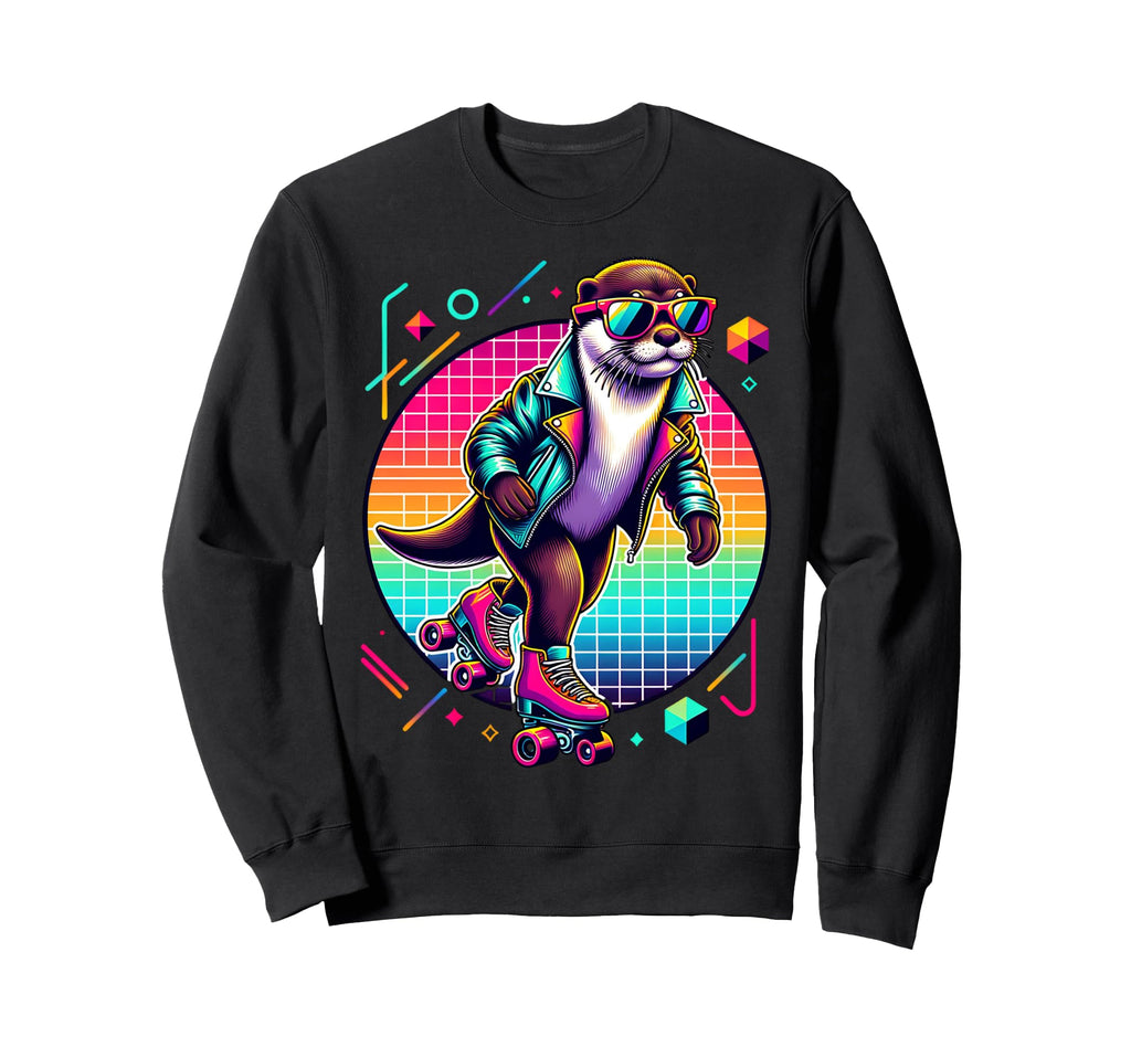Otter Roller Skates And Sunglasses Sweatshirt - Graphic Print Men Women - T-Shirt, Sweatshirt, Hoodie