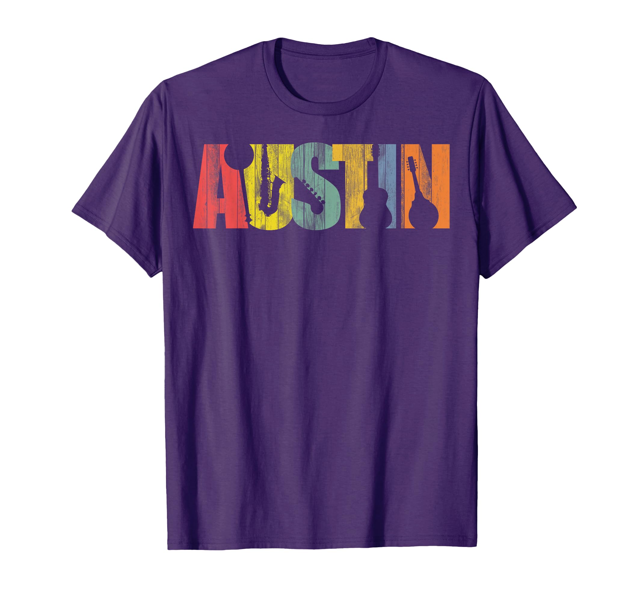 Austin Texas Distressed Musical T-Shirt - Fun Novelty Design Men Women - T-Shirt, Sweatshirt, Hoodie