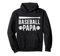 Baseball Papa Proud Grandpa Papa Hoodie - Novelty Apparel for Adults - T-Shirt, Sweatshirt, Hoodie