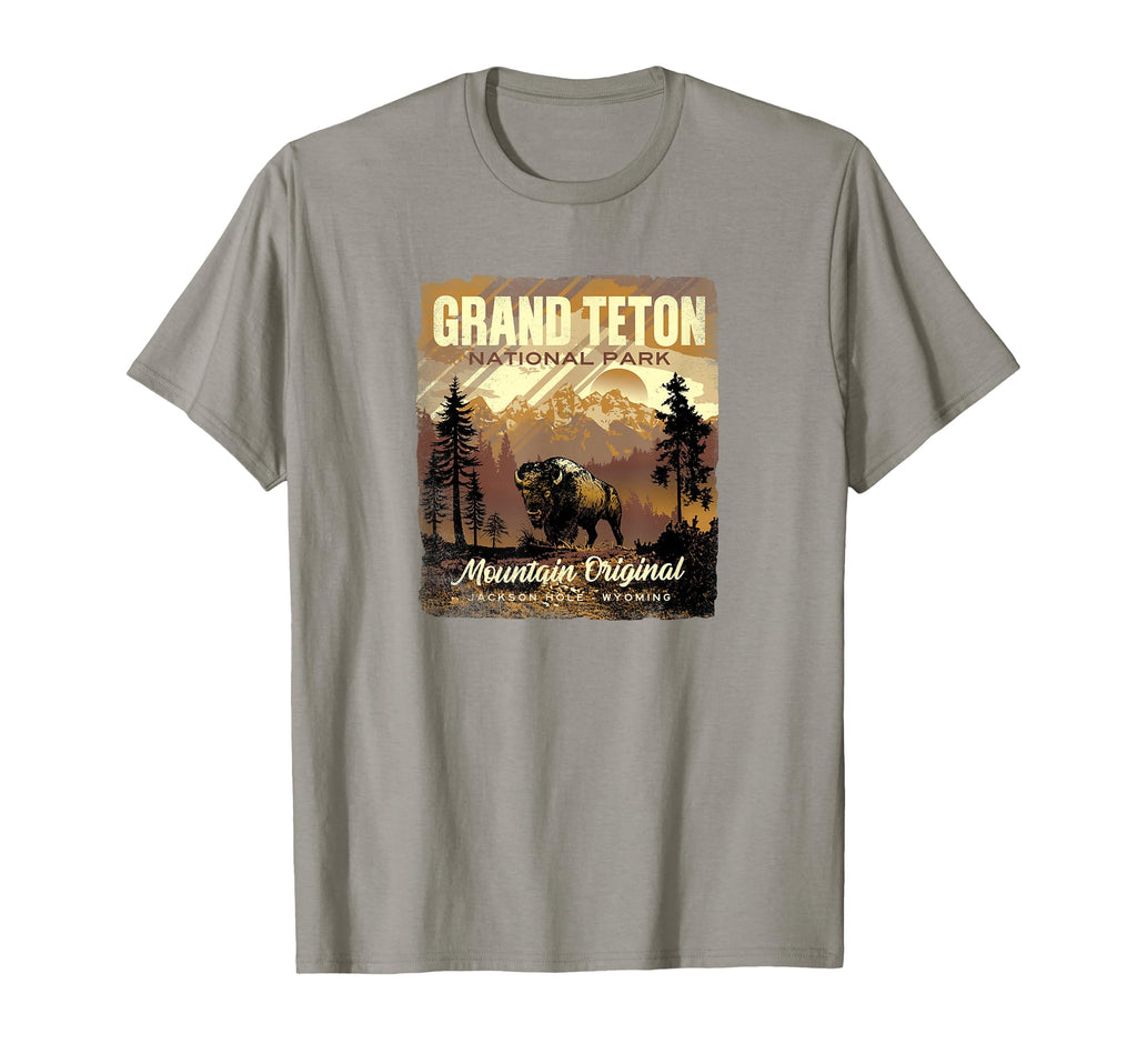 Grand Teton National Park Bison T-Shirt - Custom Art Print Men Women - T-Shirt, Sweatshirt, Hoodie