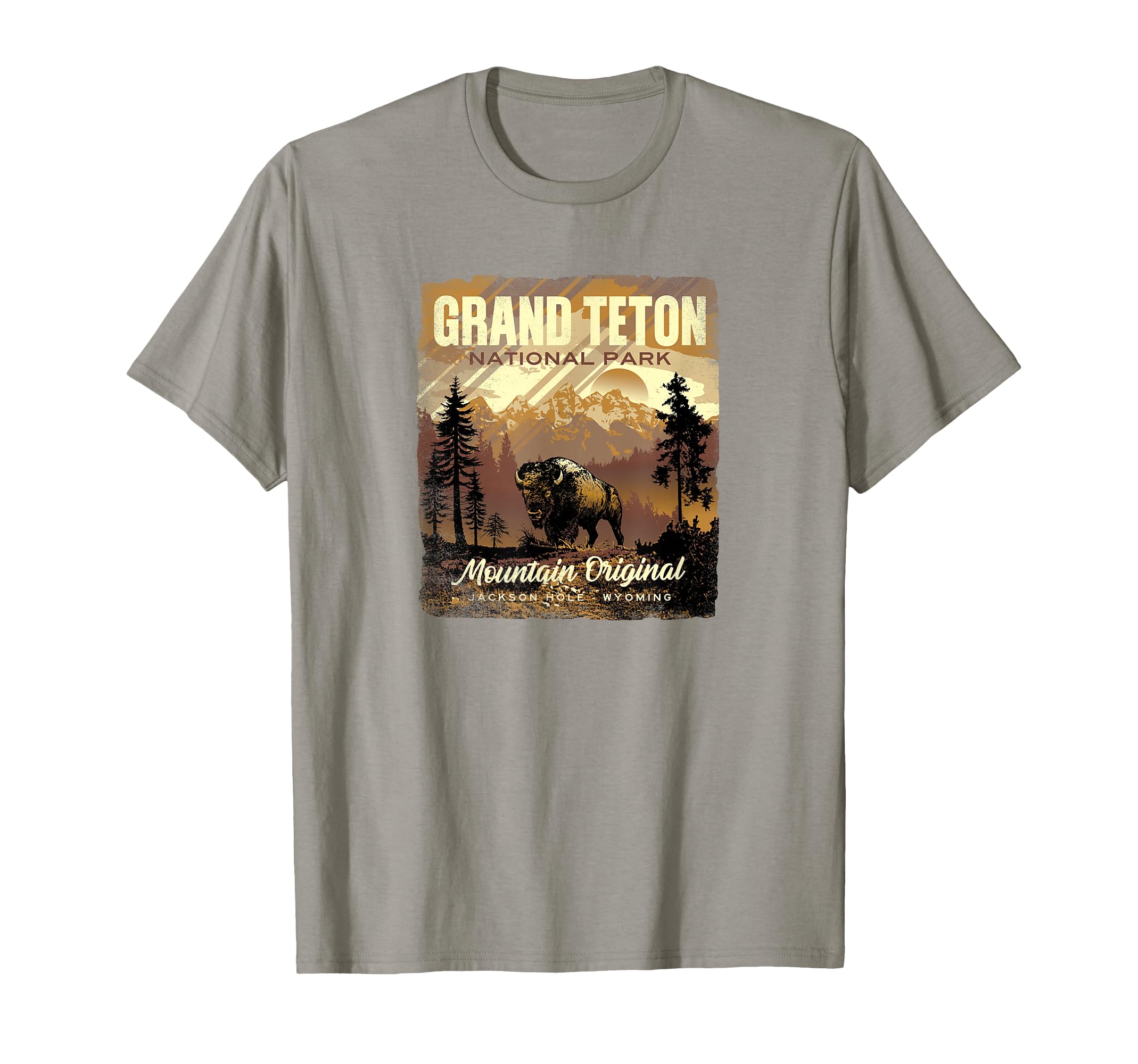 Grand Teton National Park Bison T-Shirt - Custom Art Print Men Women - T-Shirt, Sweatshirt, Hoodie