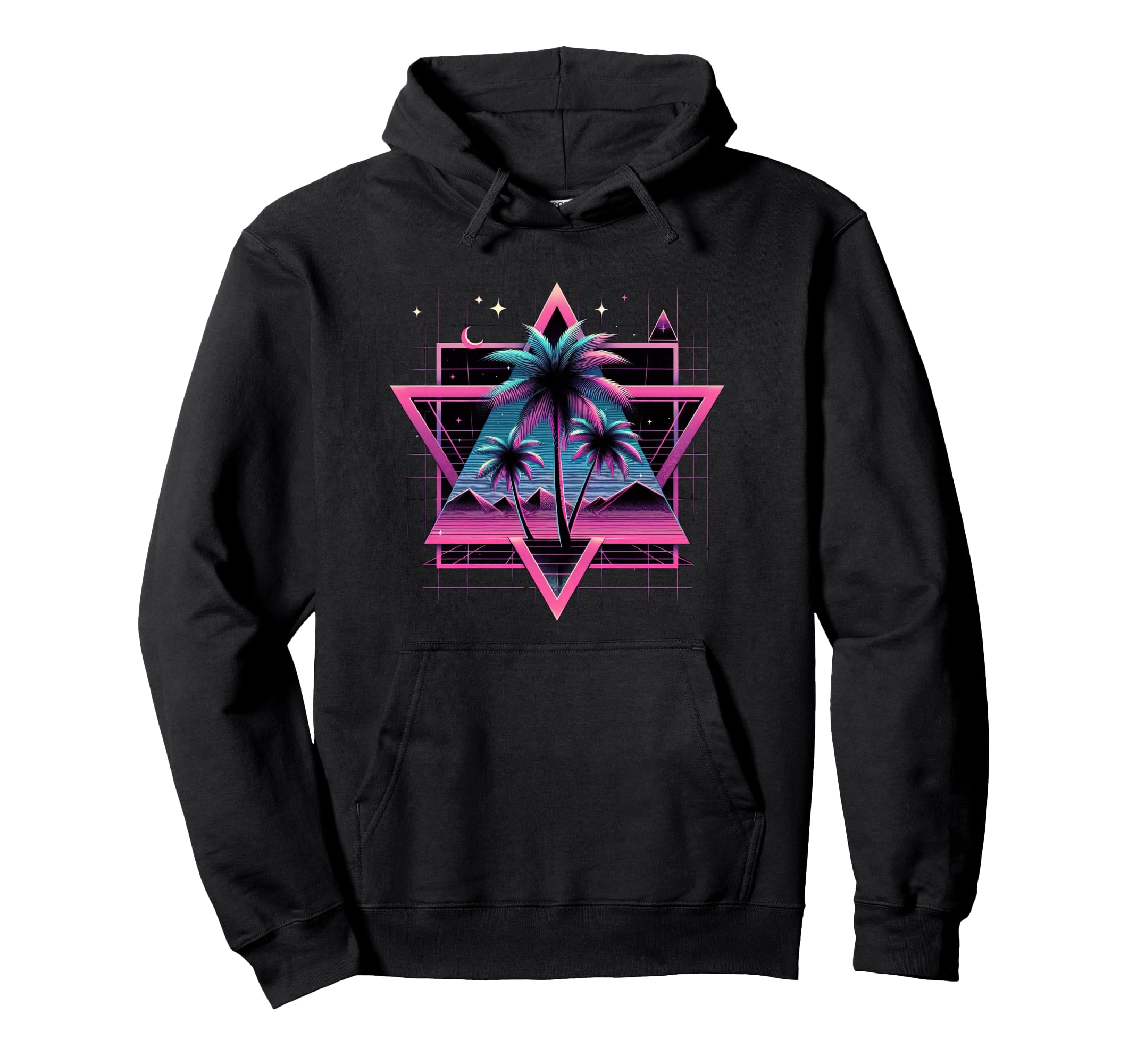 80S Vaporwave Aesthetic Palm Trees Hoodie - Minimalist Print Unisex - T-Shirt, Sweatshirt, Hoodie