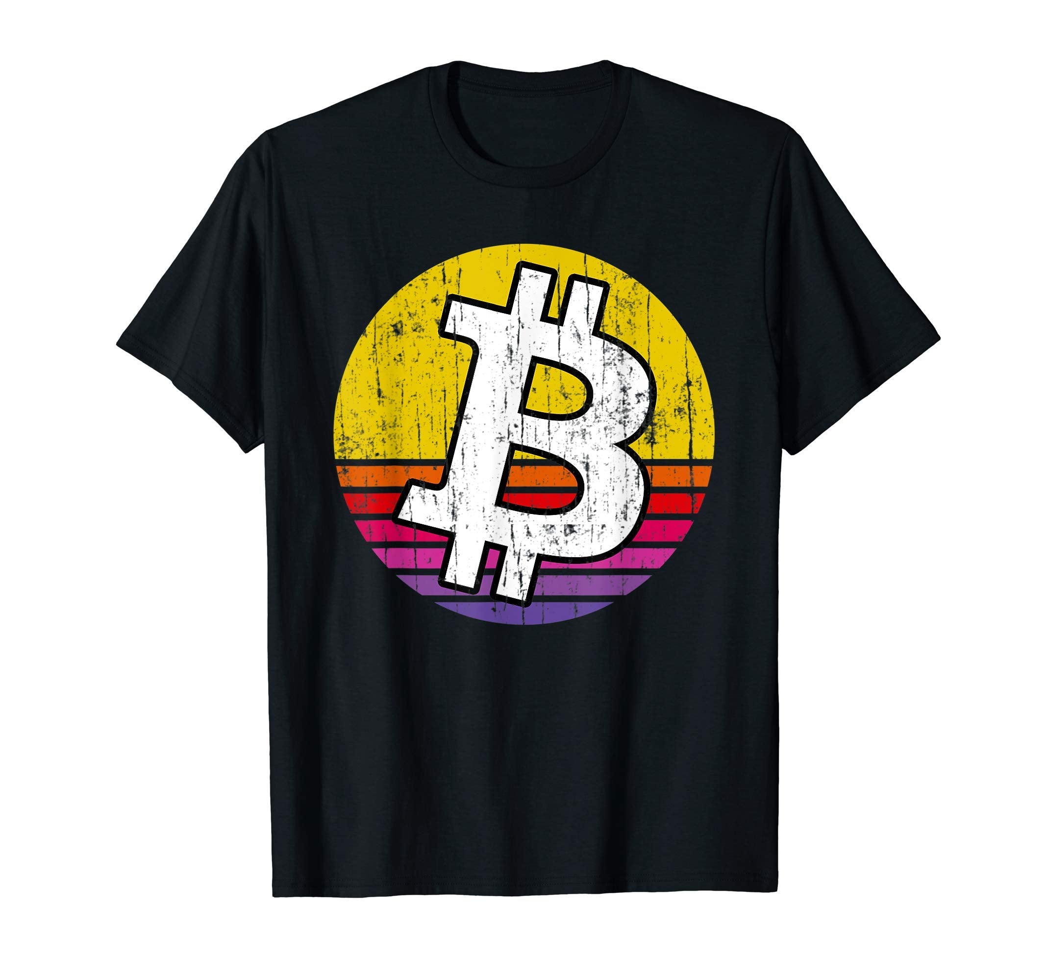Bitcoin Logo Btc Sunset Cryptocurrency T-Shirt - Unique Graphic for Adults - T-Shirt, Sweatshirt, Hoodie