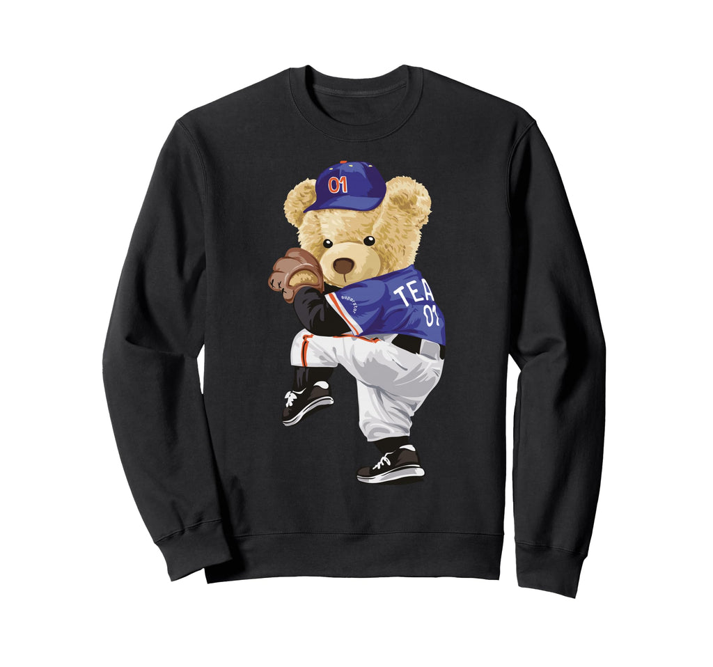 Teddy Bear Baseball Jug Sweatshirt - Aesthetic Graphic Unisex - T-Shirt, Sweatshirt, Hoodie