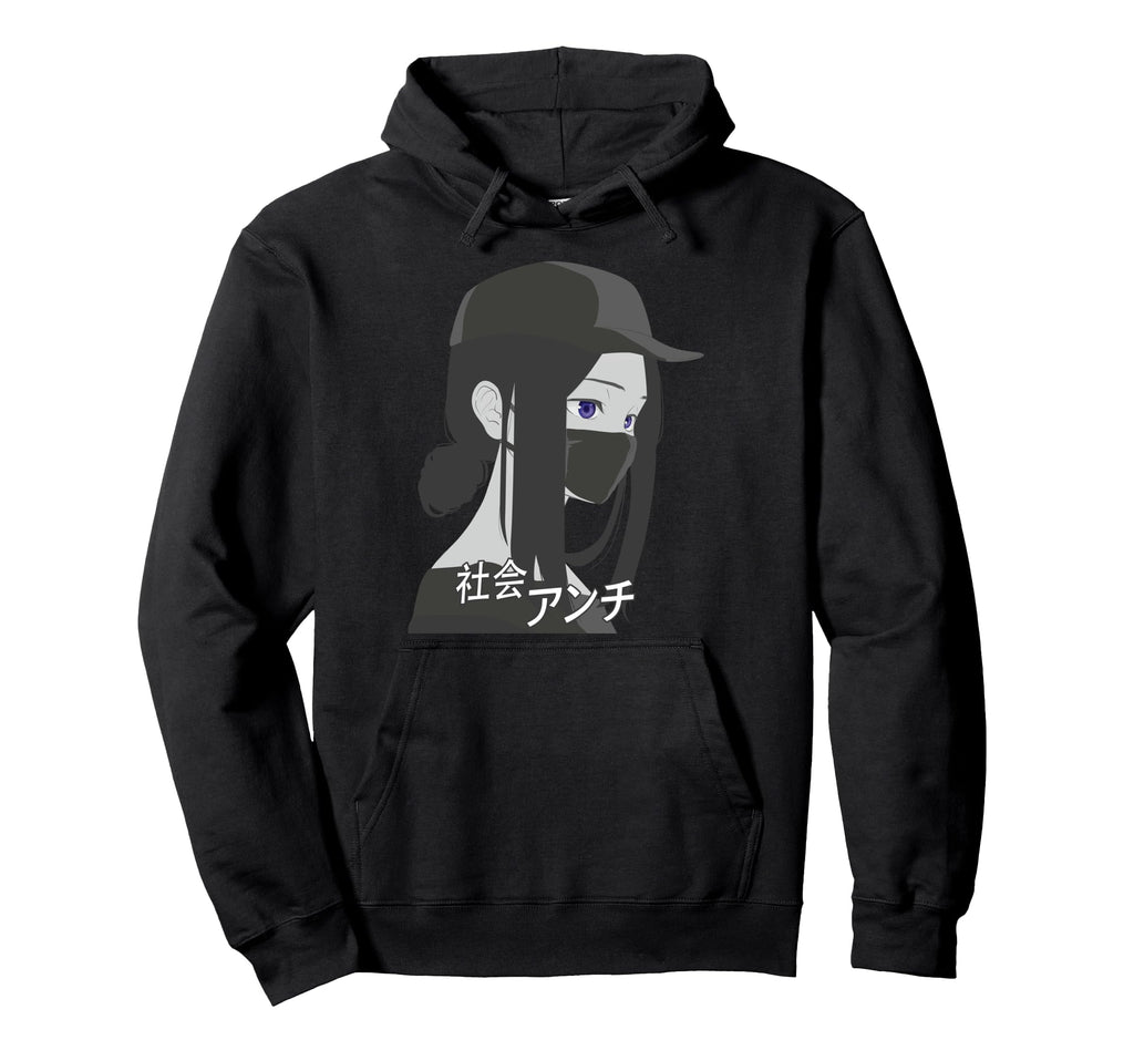 Anti Social Japanese Aesthetic Vaporwave Hoodie - Streetwear Style Unisex - T-Shirt, Sweatshirt, Hoodie