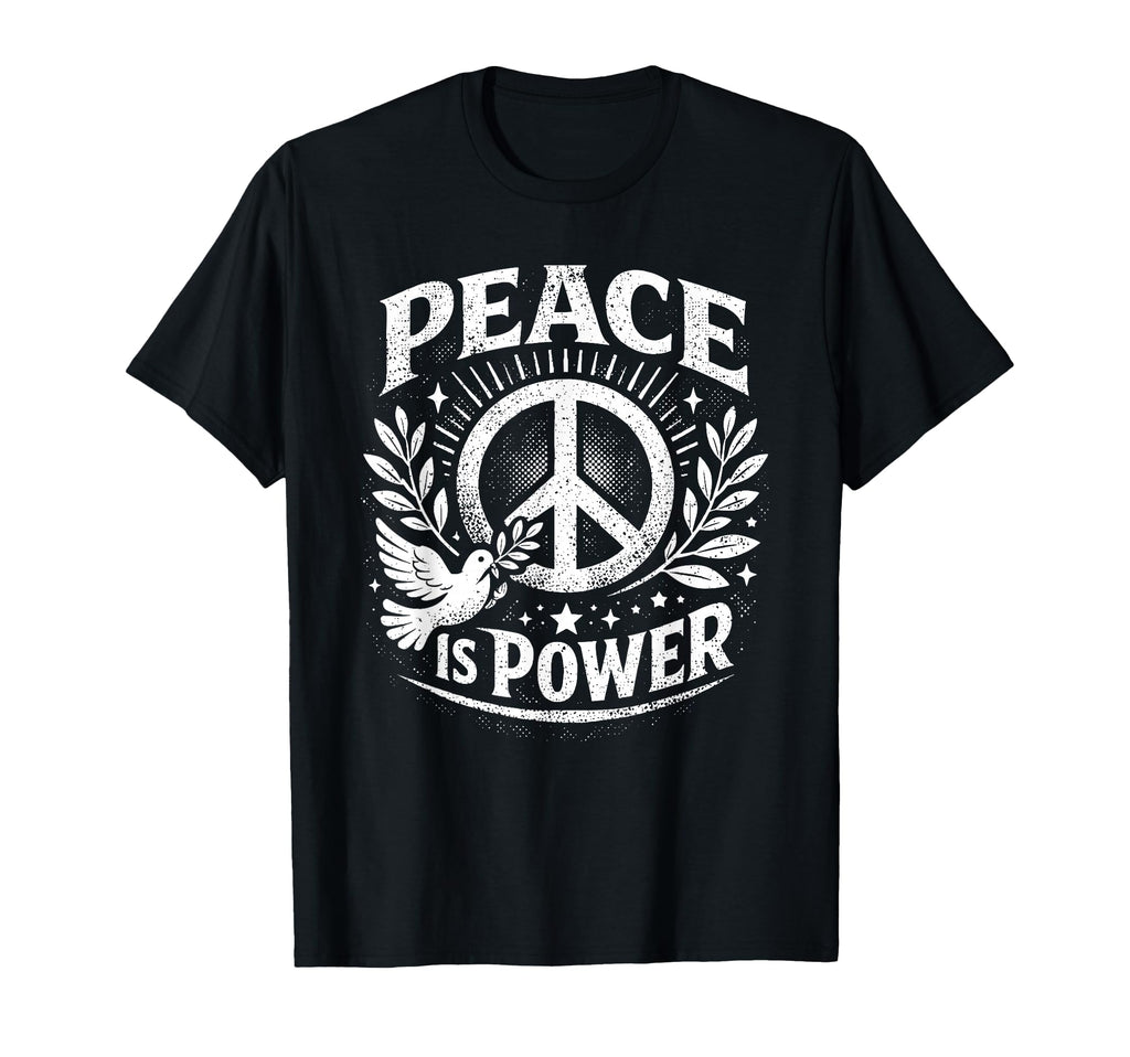 Peace Is Power Dove Laurel Peace T-Shirt - Custom Art Print for Adults - T-Shirt, Sweatshirt, Hoodie