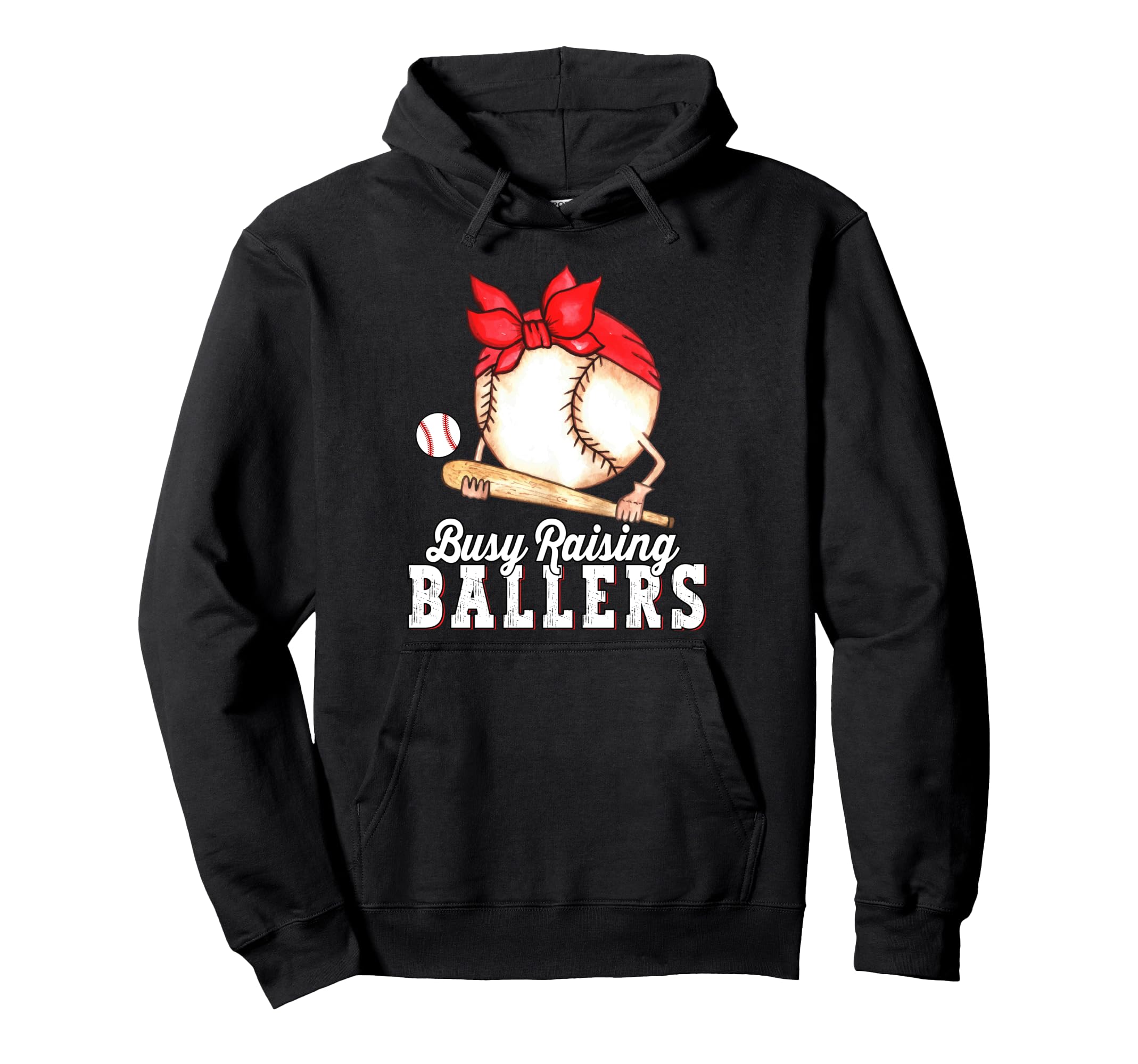 Busy Raising Ballers Baseball Funny Hoodie - Minimalist Print Men Women - T-Shirt, Sweatshirt, Hoodie