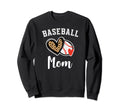 Baseball Mom Leopard Heart Sweatshirt - Casual Everyday Wear Unisex - T-Shirt, Sweatshirt, Hoodie