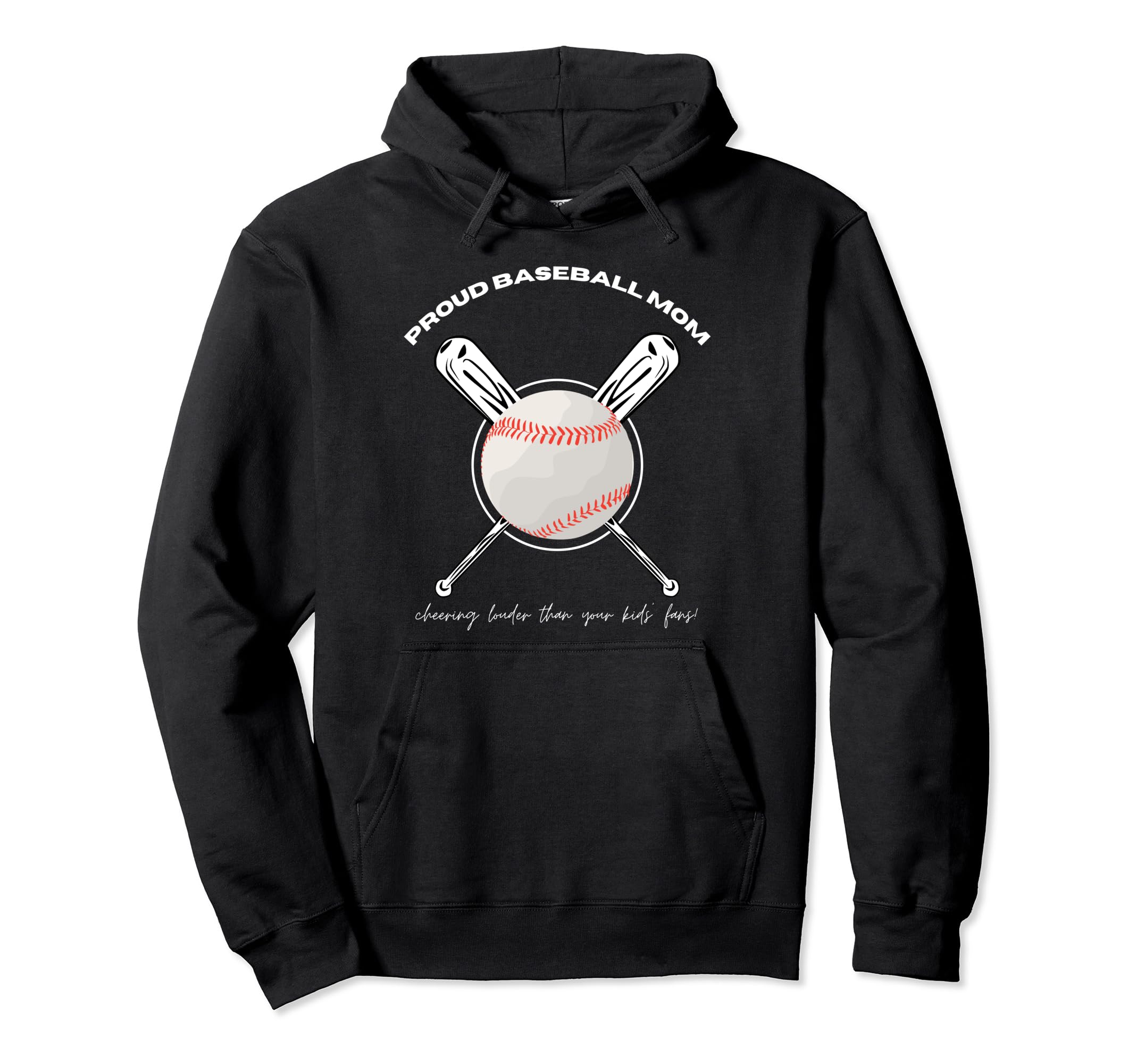 Proud Baseball Mom Hoodie - Fun Novelty Design for Adults - T-Shirt, Sweatshirt, Hoodie