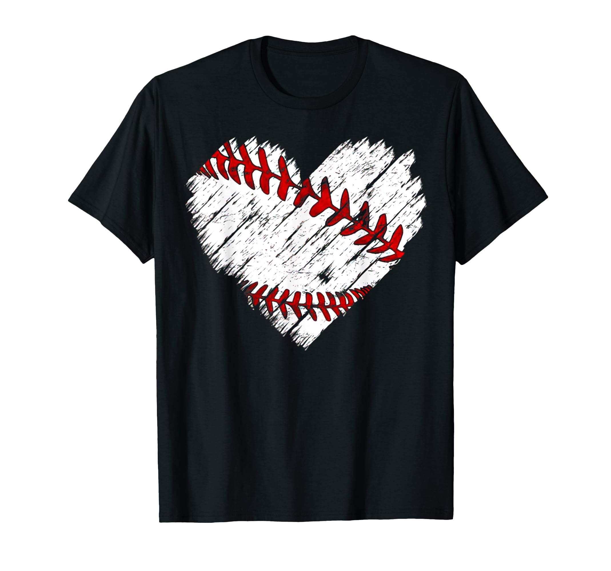 Baseball Distress Heart Baseball T-Shirt - Minimalist Print for Adults - T-Shirt, Sweatshirt, Hoodie