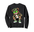Camouflage Rapper Teddy Bear Camo Sweatshirt - Minimalist Print for Adults - T-Shirt, Sweatshirt, Hoodie