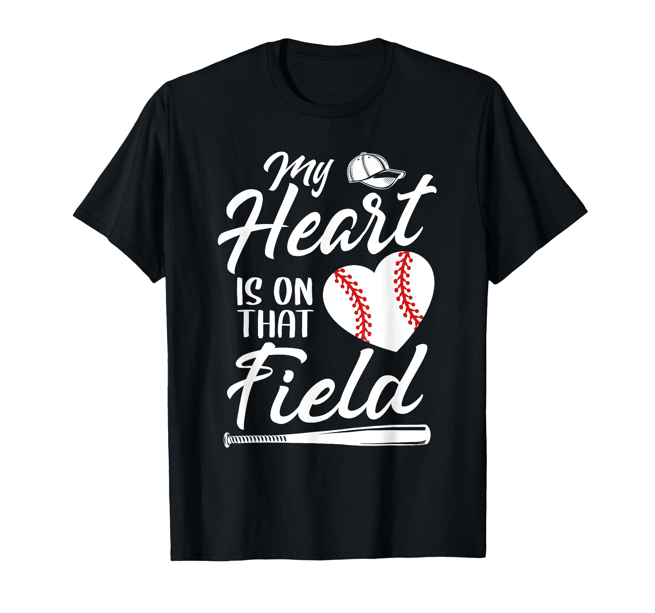My Heart Is That Field Baseball Player T-Shirt - Graphic Print for Adults - T-Shirt, Sweatshirt, Hoodie