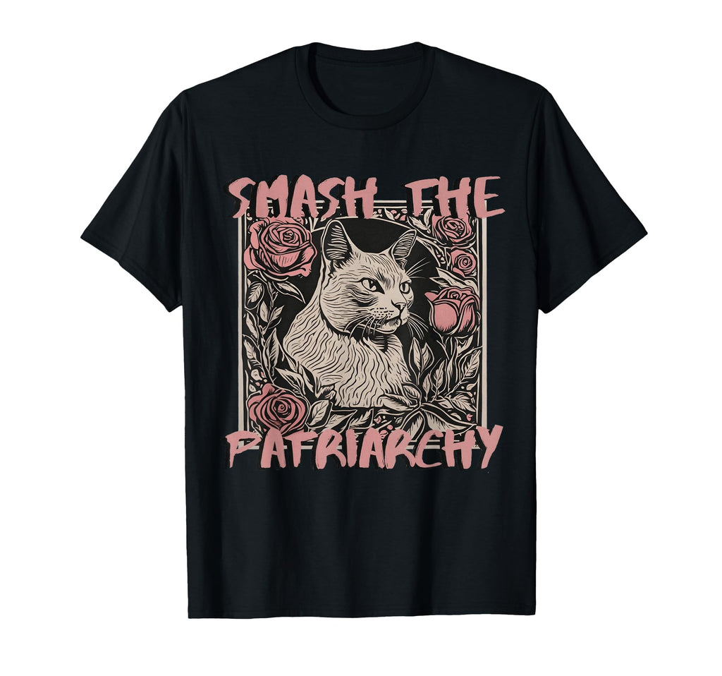 Cat Feminist Statement 90S Grunge Smash T-Shirt - Minimalist Print Unisex - T-Shirt, Sweatshirt, Hoodie