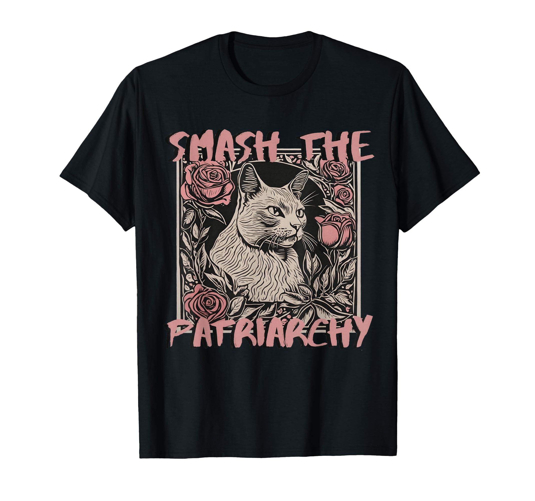 Cat Feminist Statement 90S Grunge Smash T-Shirt - Minimalist Print Unisex - T-Shirt, Sweatshirt, Hoodie