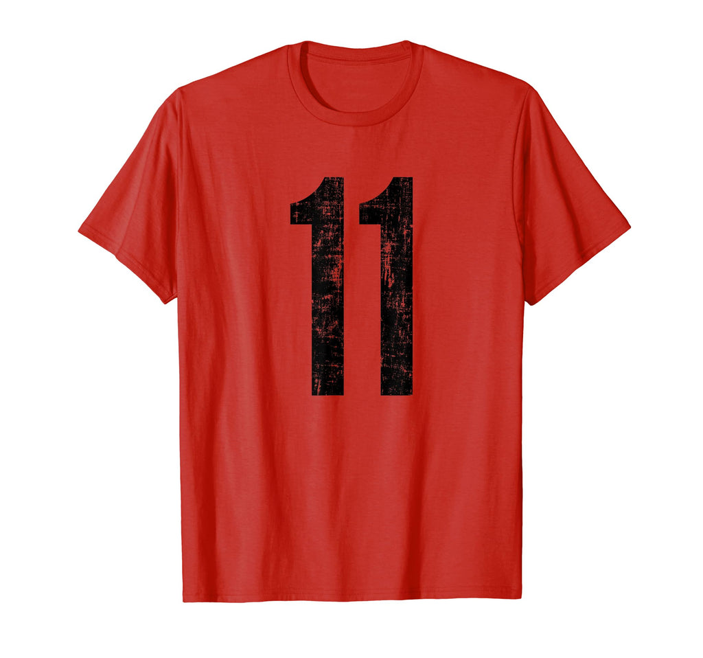 Number 11 Distressed Sport Team T-Shirt - Novelty Apparel for Adults - T-Shirt, Sweatshirt, Hoodie