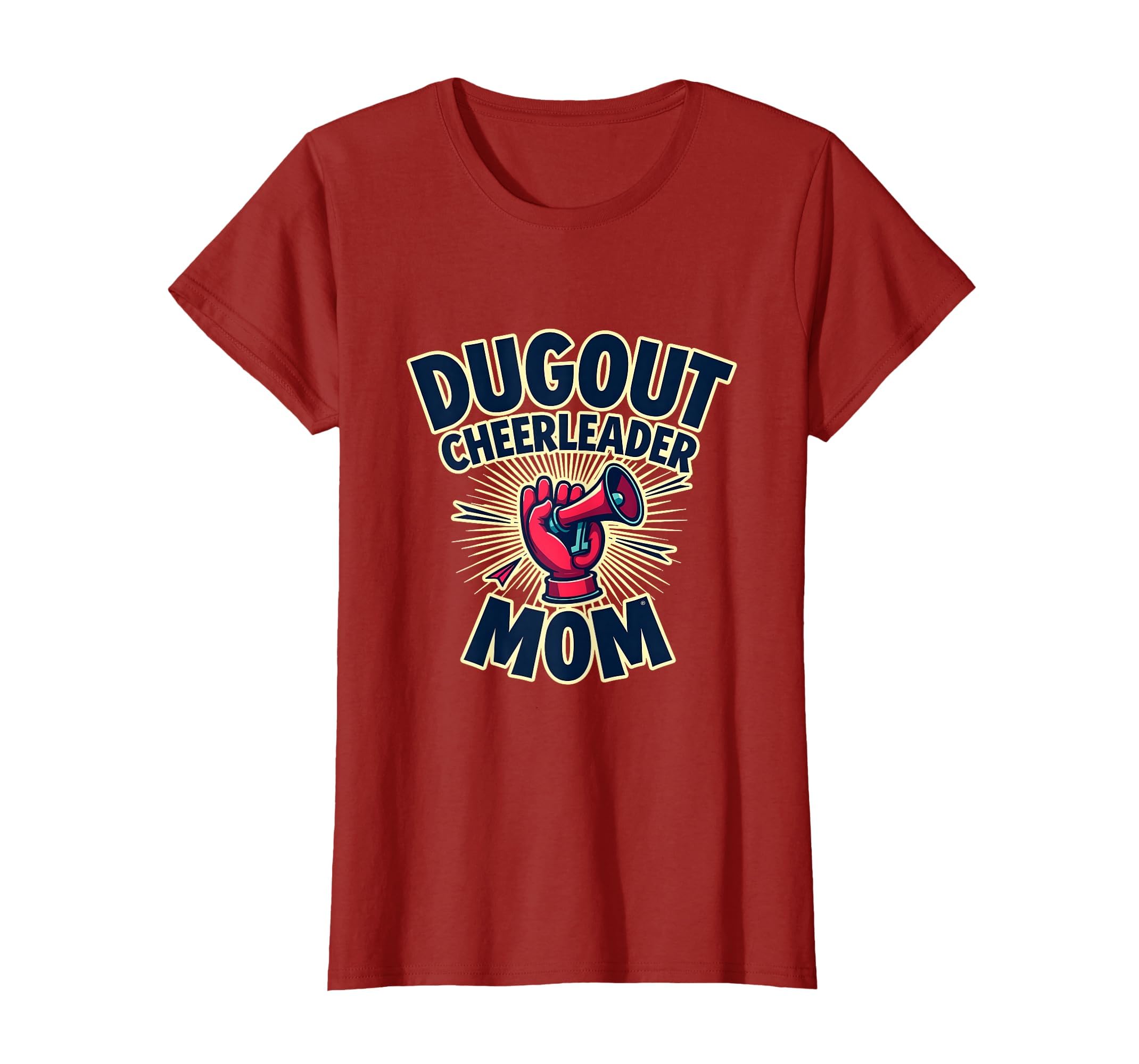 Dugout Cheerleader Mom Baseball T-Shirt - Graphic Print for Adults - T-Shirt, Sweatshirt, Hoodie