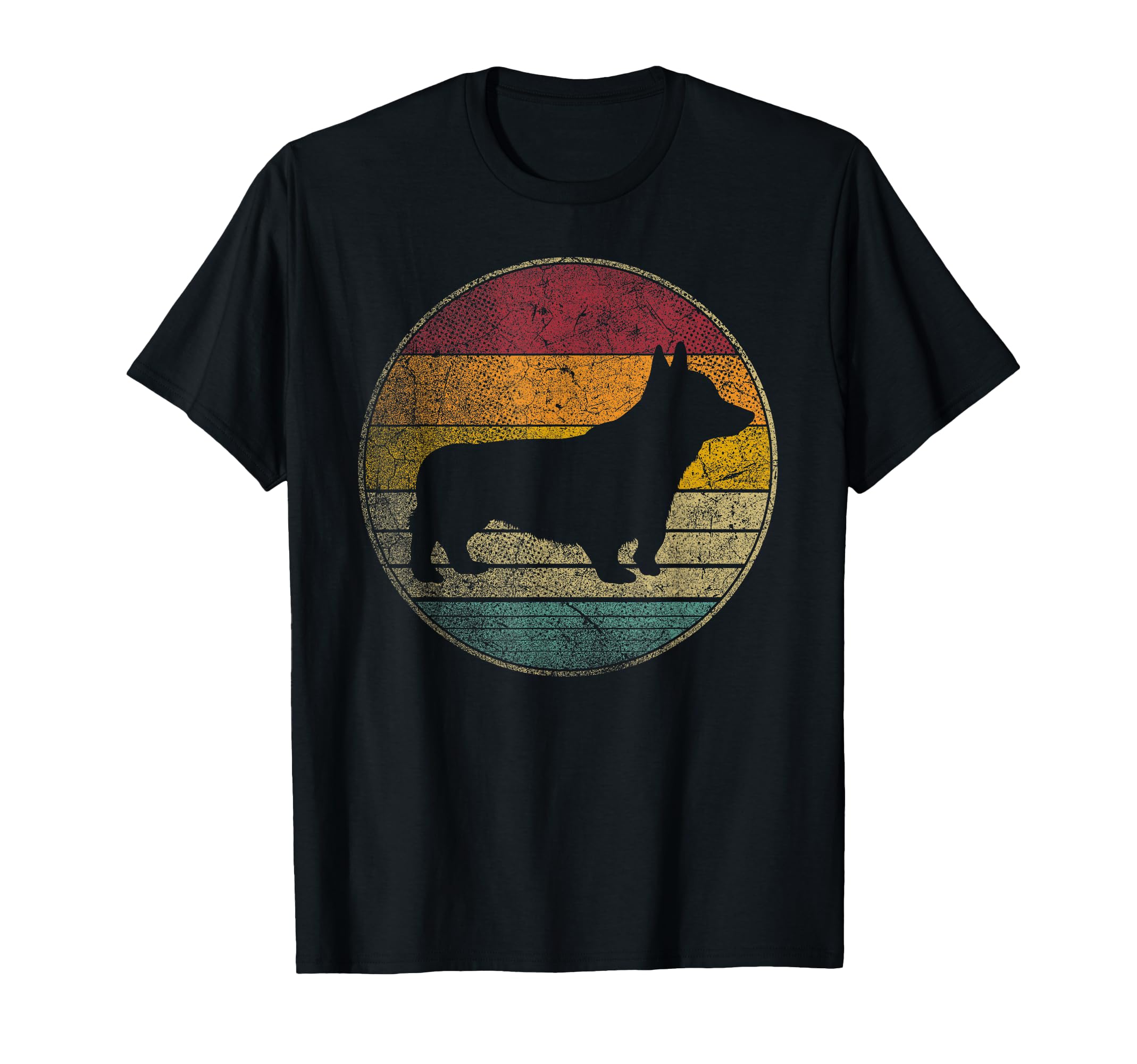 Corgi Dog Distressed 70S 80S T-Shirt - Trendy Graphic Unisex - T-Shirt, Sweatshirt, Hoodie