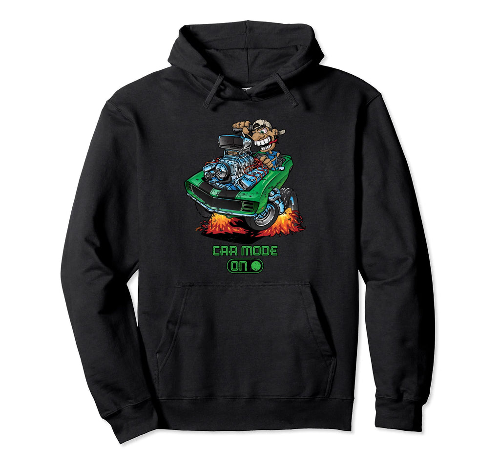 Car Mode Funny Car Distressed Hoodie - Casual Everyday Wear Men Women - T-Shirt, Sweatshirt, Hoodie