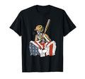 American Flag Baseball Player T-Shirt - Graphic Print Men Women - T-Shirt, Sweatshirt, Hoodie